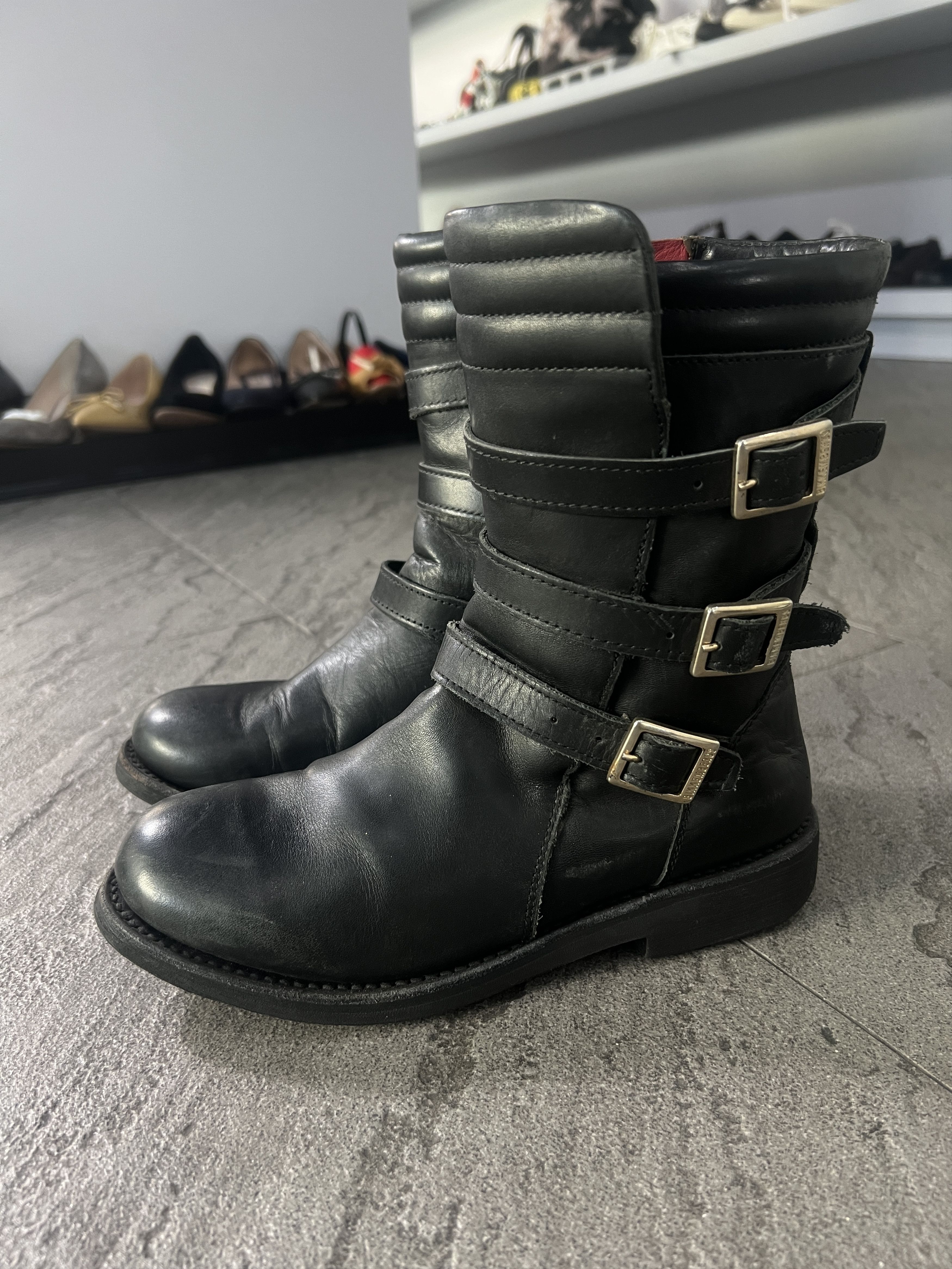 Dirk Bikkembergs Dirk Bikkembergs 3 Strap Leather Biker Boots Black Size US 7 / IT 37 - 4 Thumbnail