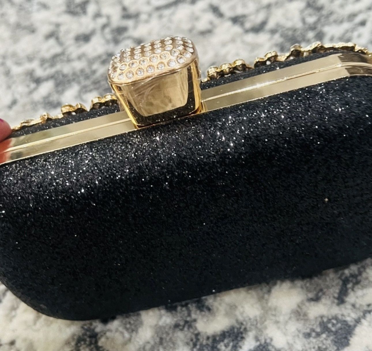 Other Black & Gold Crystal Diamond Evening Bag Size ONE SIZE - 4 Thumbnail