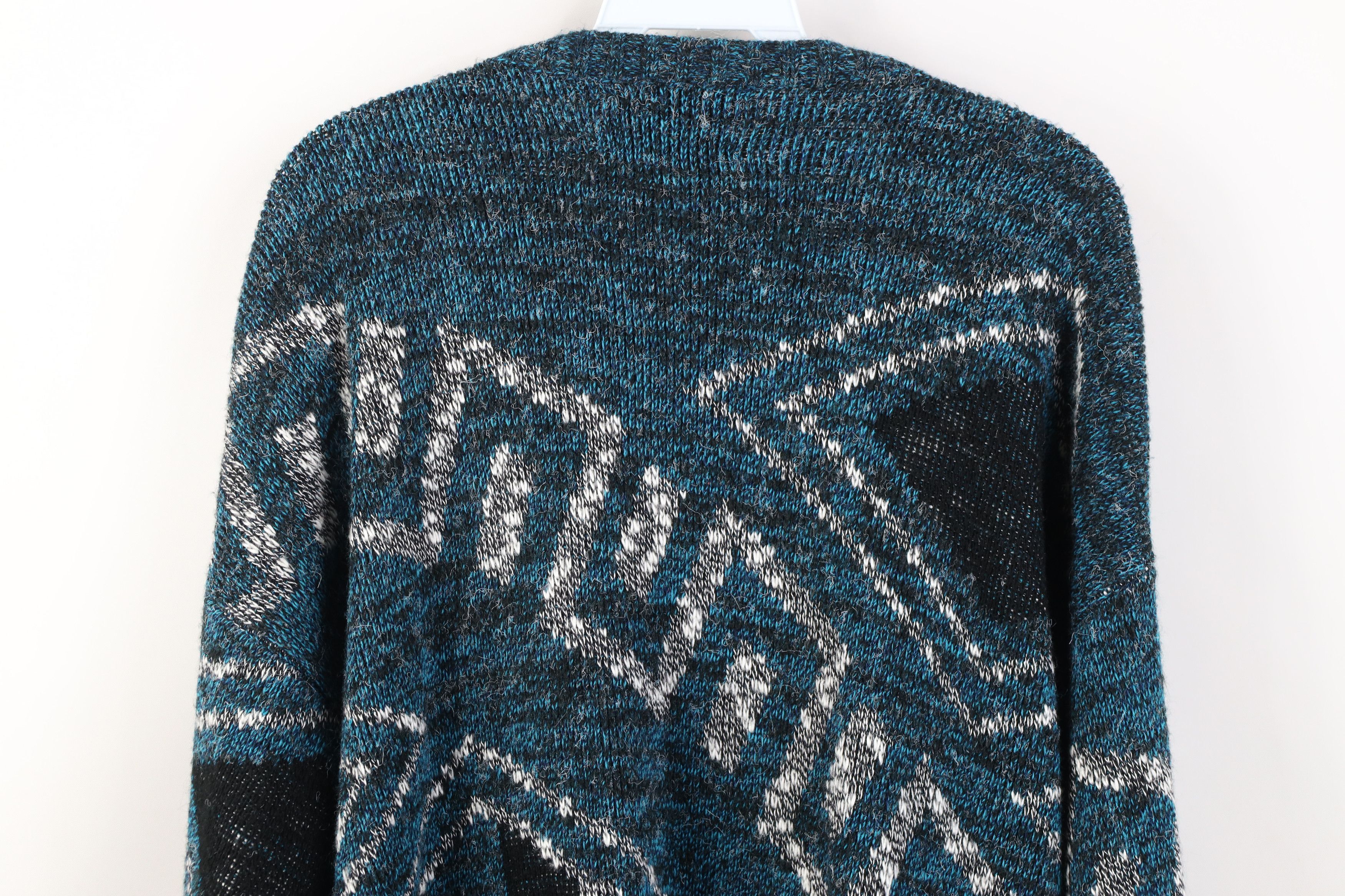 Vintage Vintage 90s Coogi Style Geometric Knit Cardigan Sweater USA Size US XL / EU 56 / 4 - 11 Thumbnail
