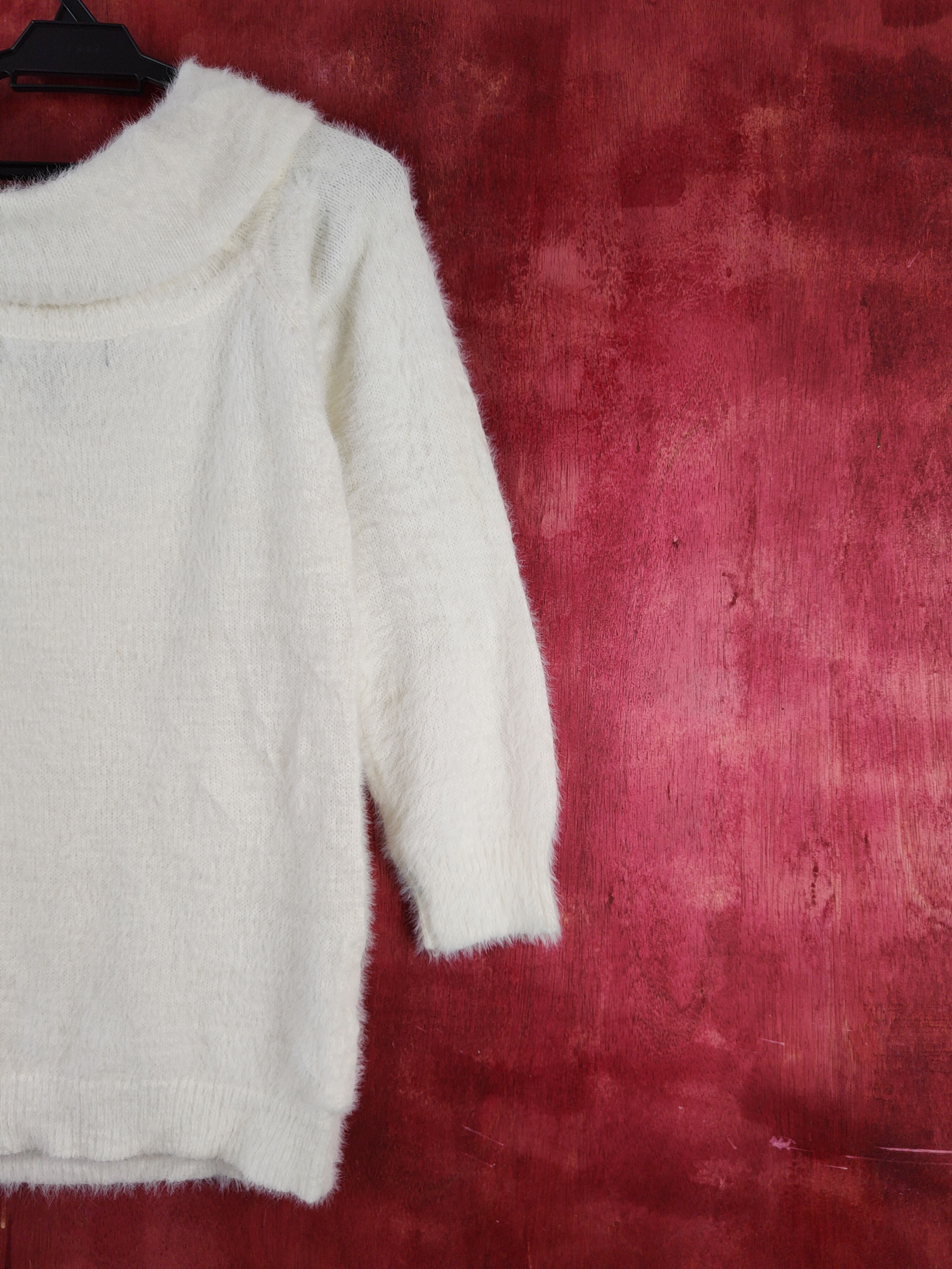 Homespun Knitwear Forever 21 Ivory Shag Shaggy Fur Mohair Knitwear #S2032 Size M / US 6-8 / IT 42-44 - 9 Thumbnail