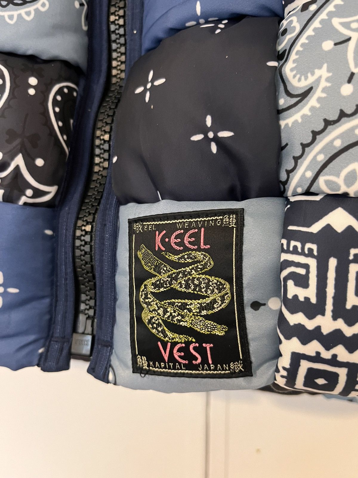 Kapital Blue Woven Kapital Puffer Vest Size ONE SIZE - 3 Thumbnail
