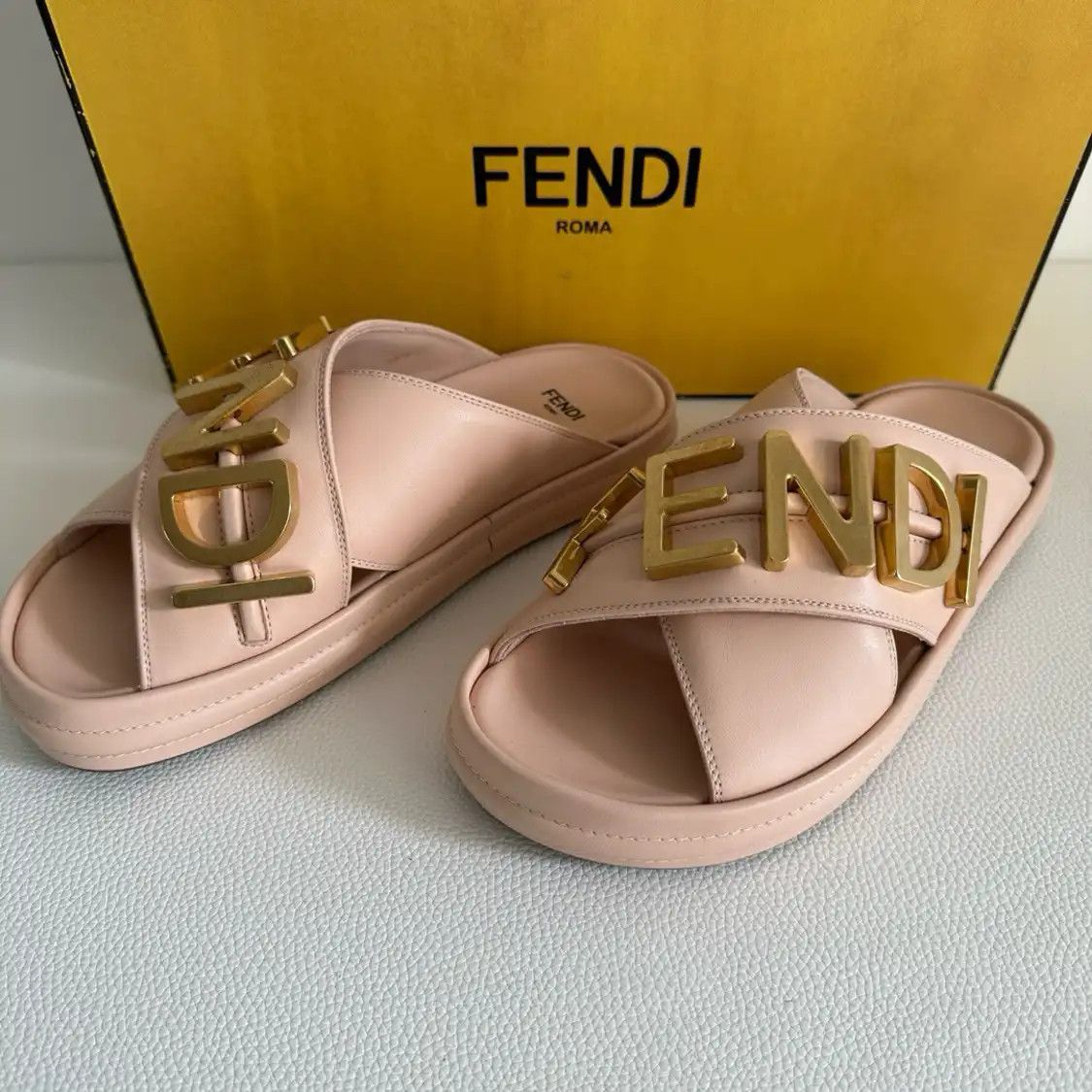Fendi Pink Women's Slippers 36.5 in Red, Women's