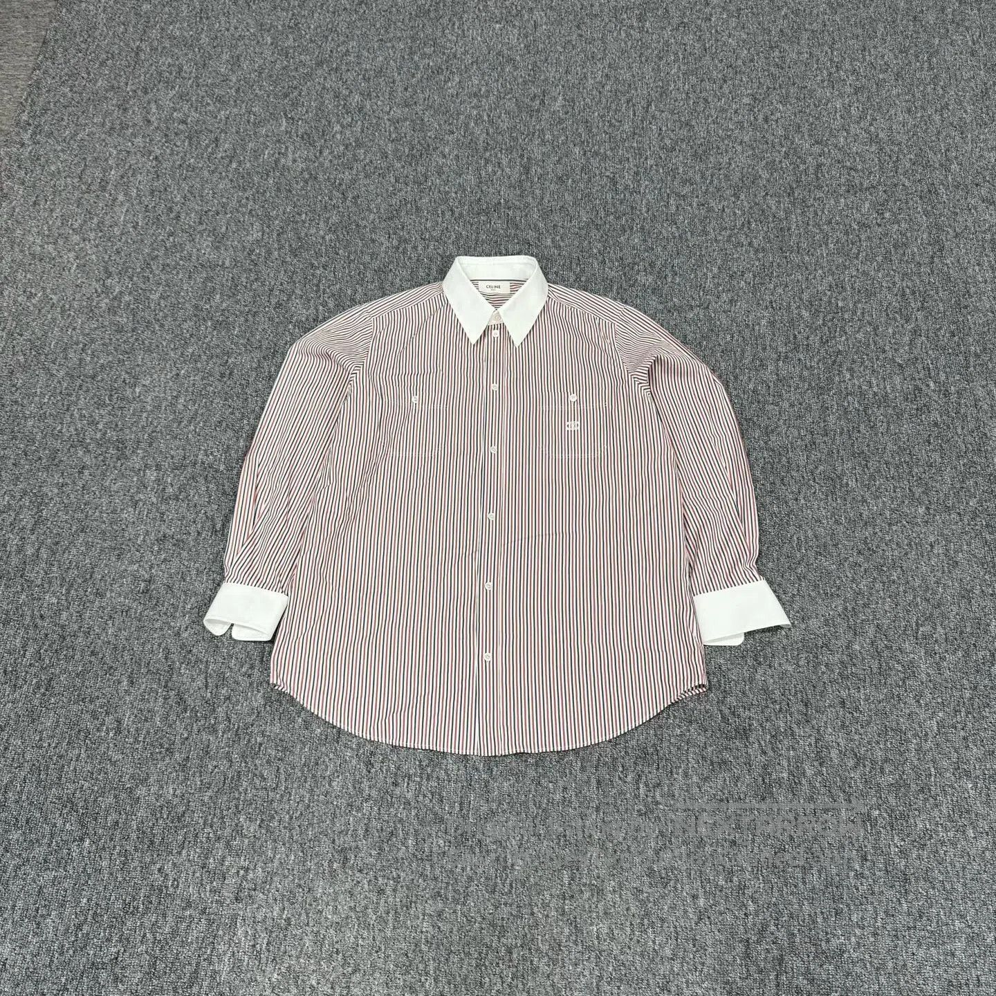 Celine CELINE Embroidery; vertical stripes; long-sleeved shirt| Size US L / EU 52-54 / 3 - 1 Thumbnail