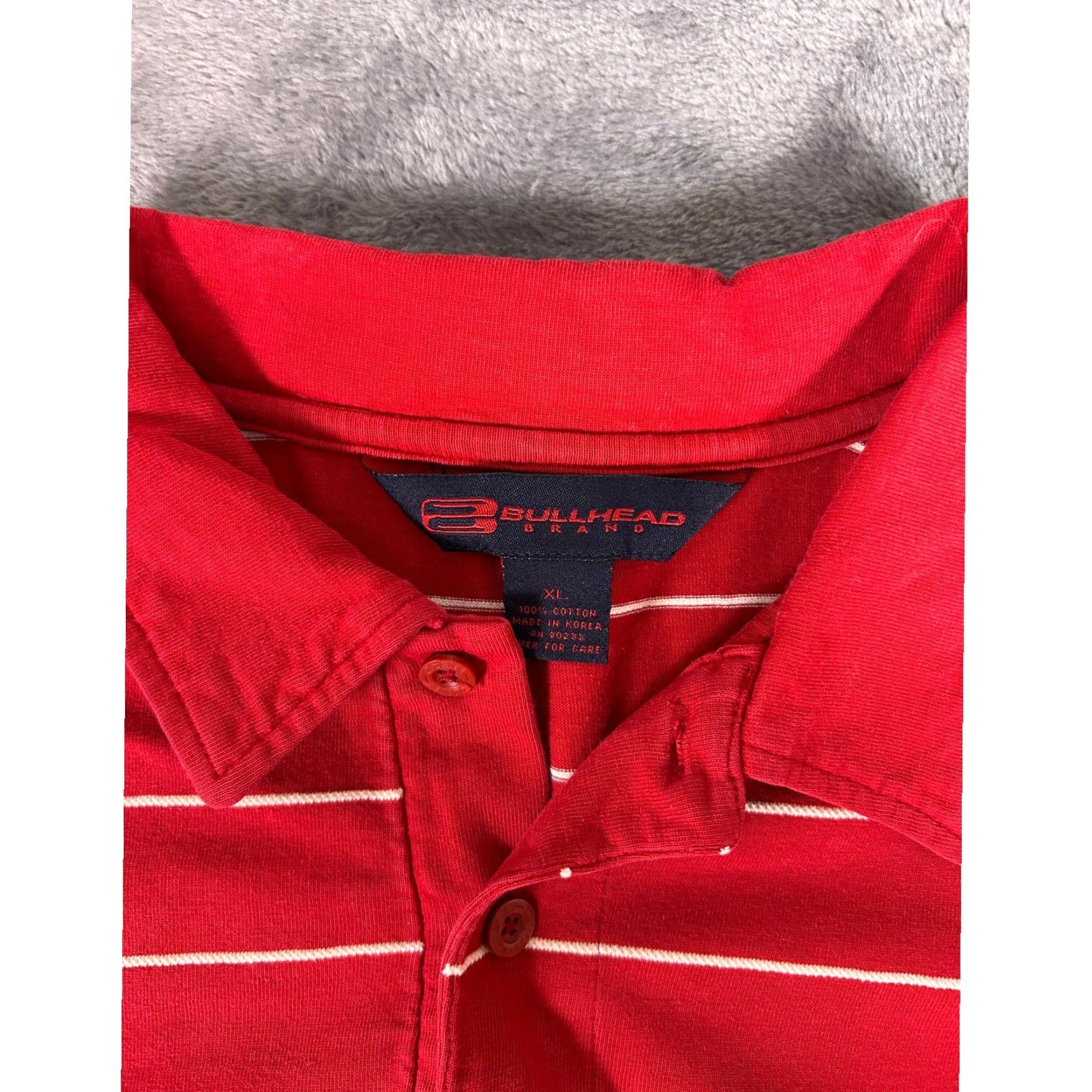 Vintage VINTAGE Bullhead Brand Red Striped Polo Shirt Mens XL Cotton Short Sleeve Size US XL / EU 56 / 4 - 3 Thumbnail