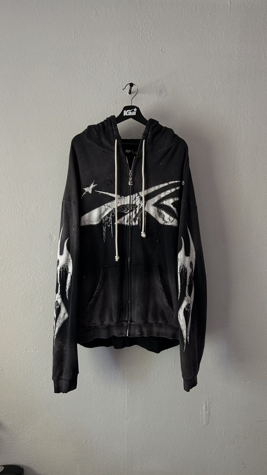 HELLSTAR BRAND NEW HELLSTAR Halloween spider web black zip up size