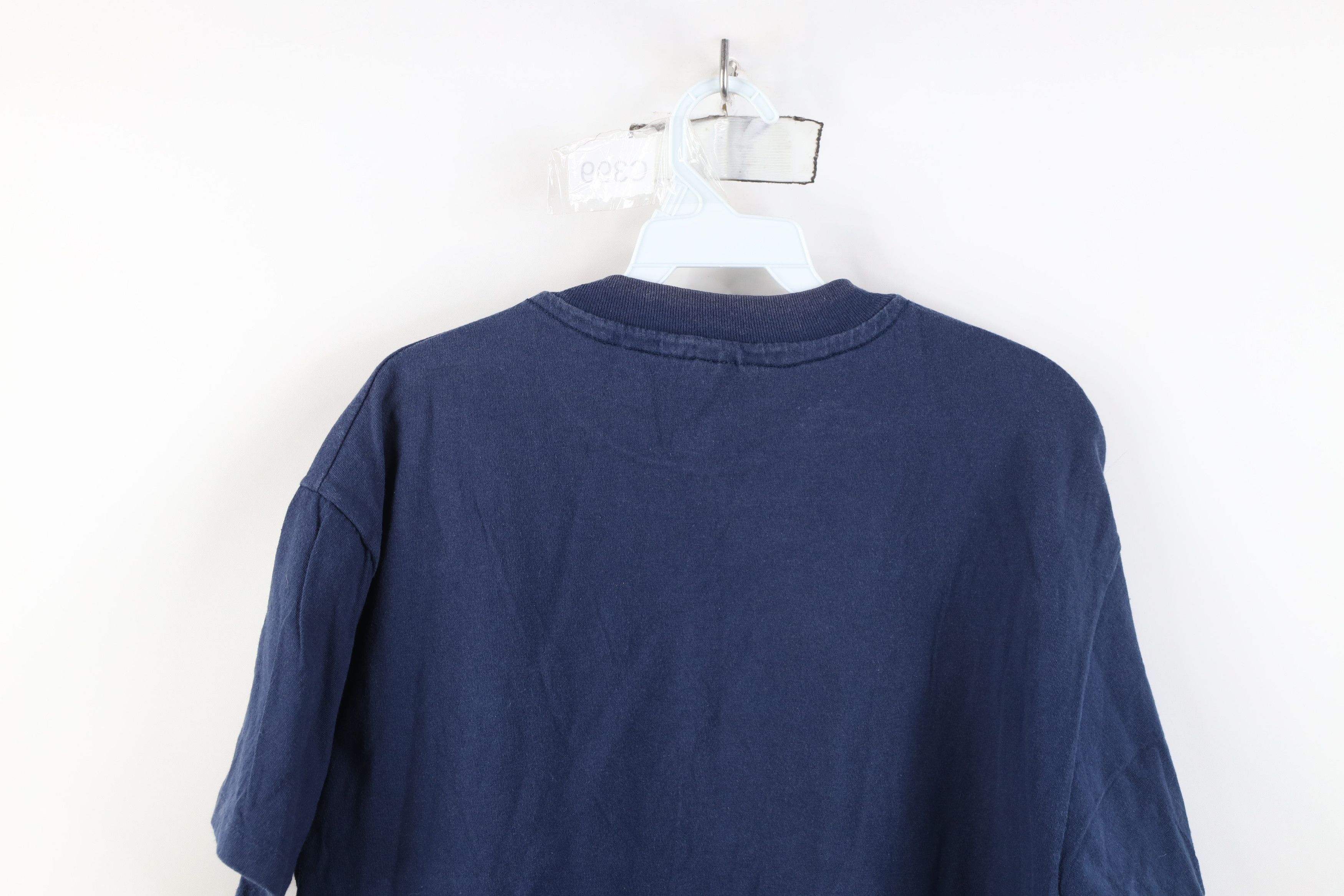 Hanes Vintage 90s Hanes Heavyweight Cotton T-Shirt Navy Blue USA Size US L / EU 52-54 / 3 - 11 Thumbnail