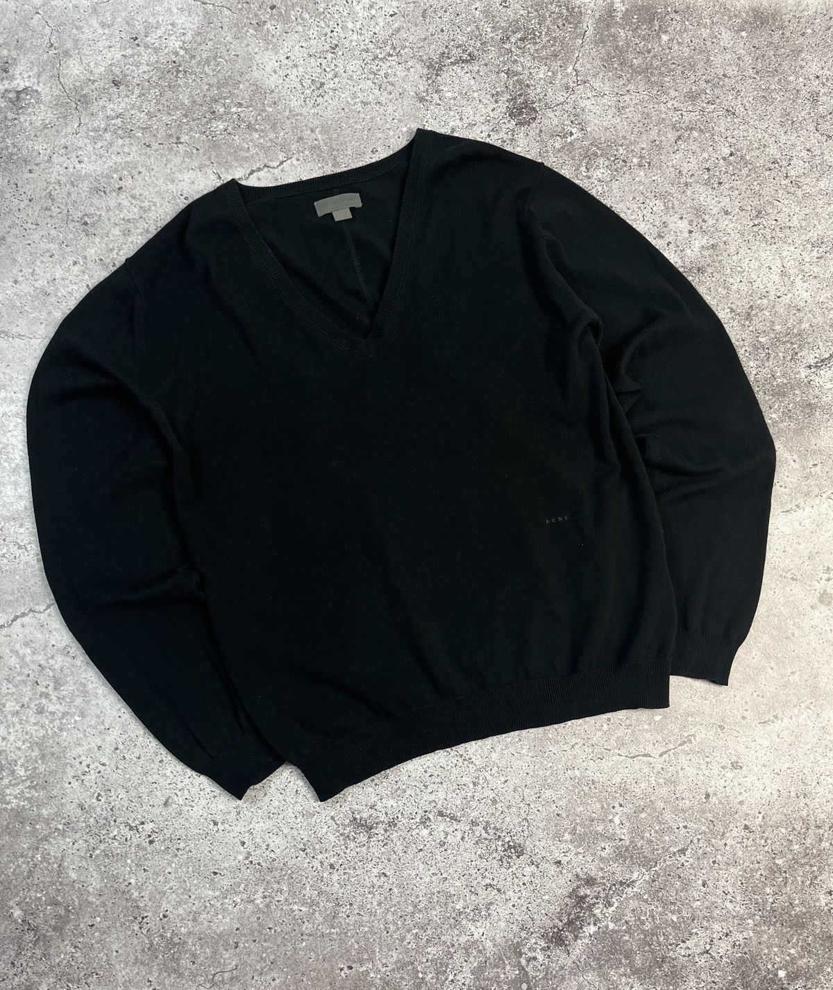 Acne Studios Acne Jeans Logo V-Neck Cotton Jumper Size US M / EU 48-50 / 2 - 1 Thumbnail