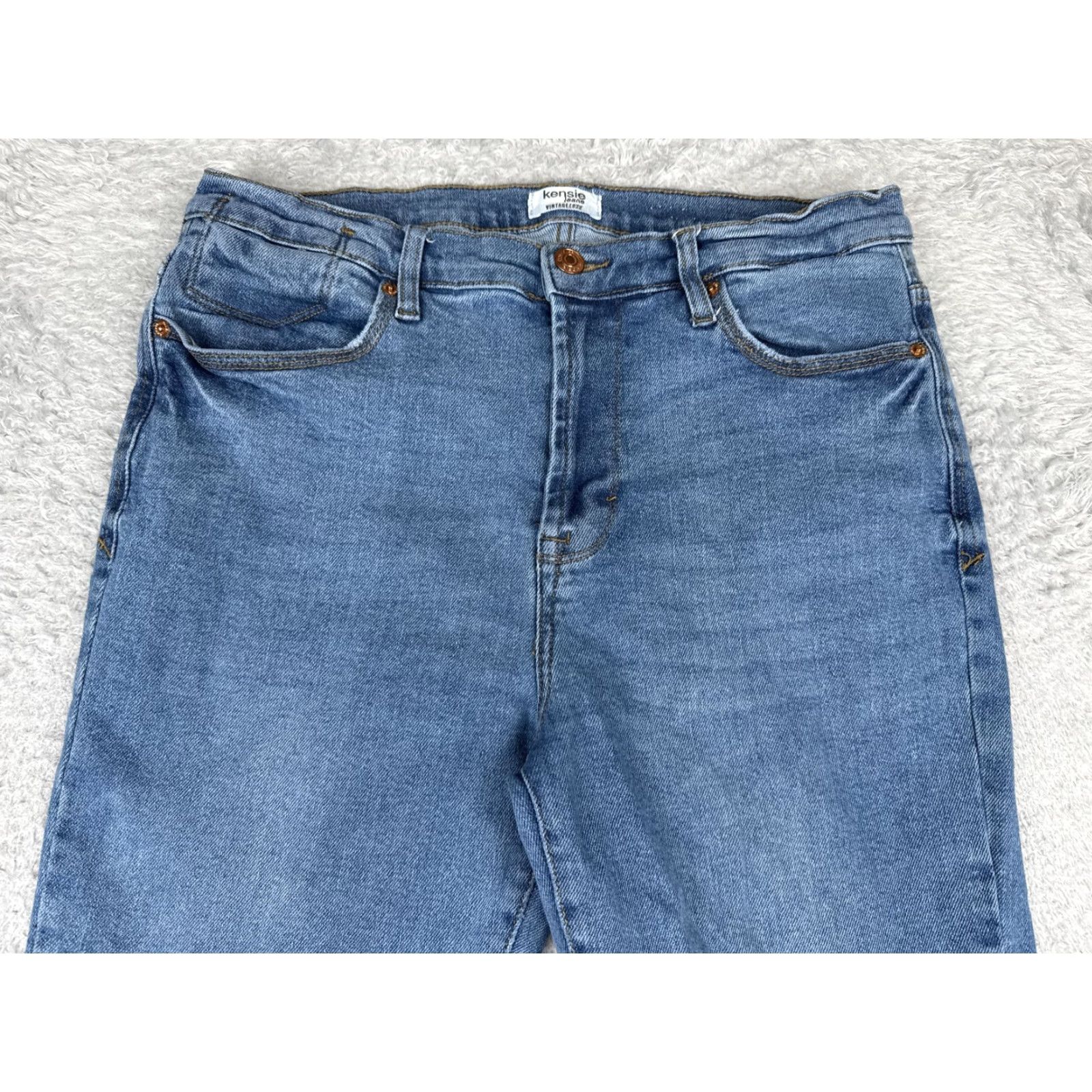 Vintage Kensie Women Jeans Straight 12 Blue Medium Wash Mid Rise 31x31 Cotton Blend Denim Pants Size 34" / US 12 / IT 48 - 4 Thumbnail