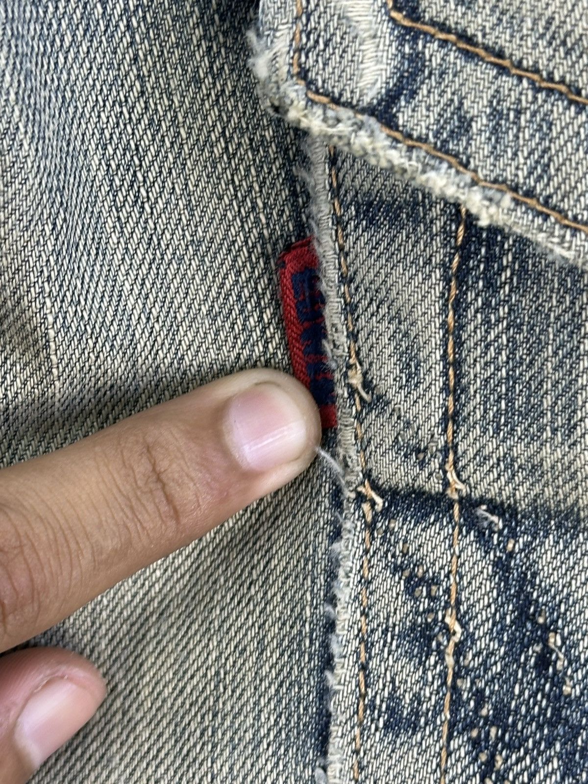 Kapital Edwin 503 Blue Trip Distressed Denim Jeans Size US 32 / EU 48 - 13 Thumbnail