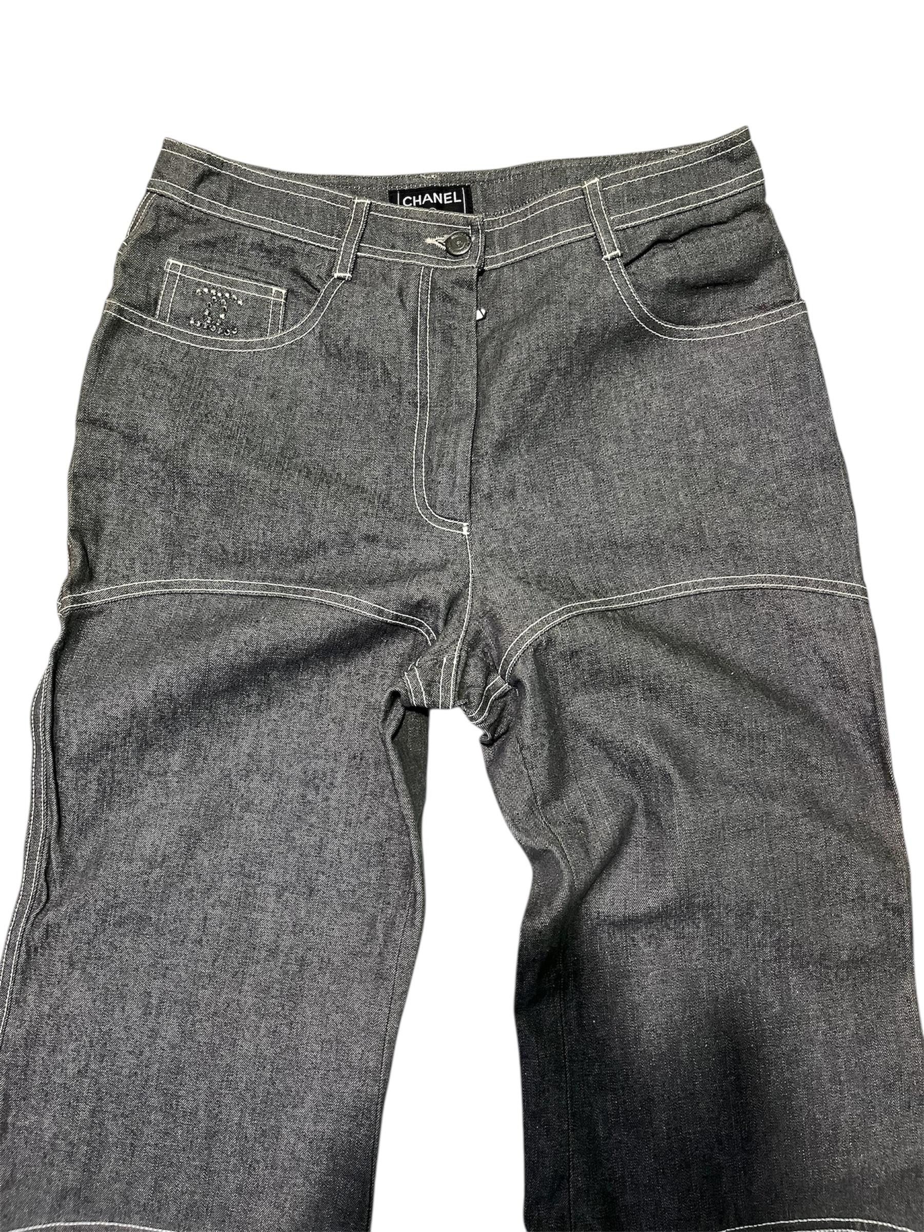 Chanel 💥Rare💥Vintage Chanel Coco 2001 Bootcut Pants Size 30" / US 8 / IT 44 - 6 Thumbnail
