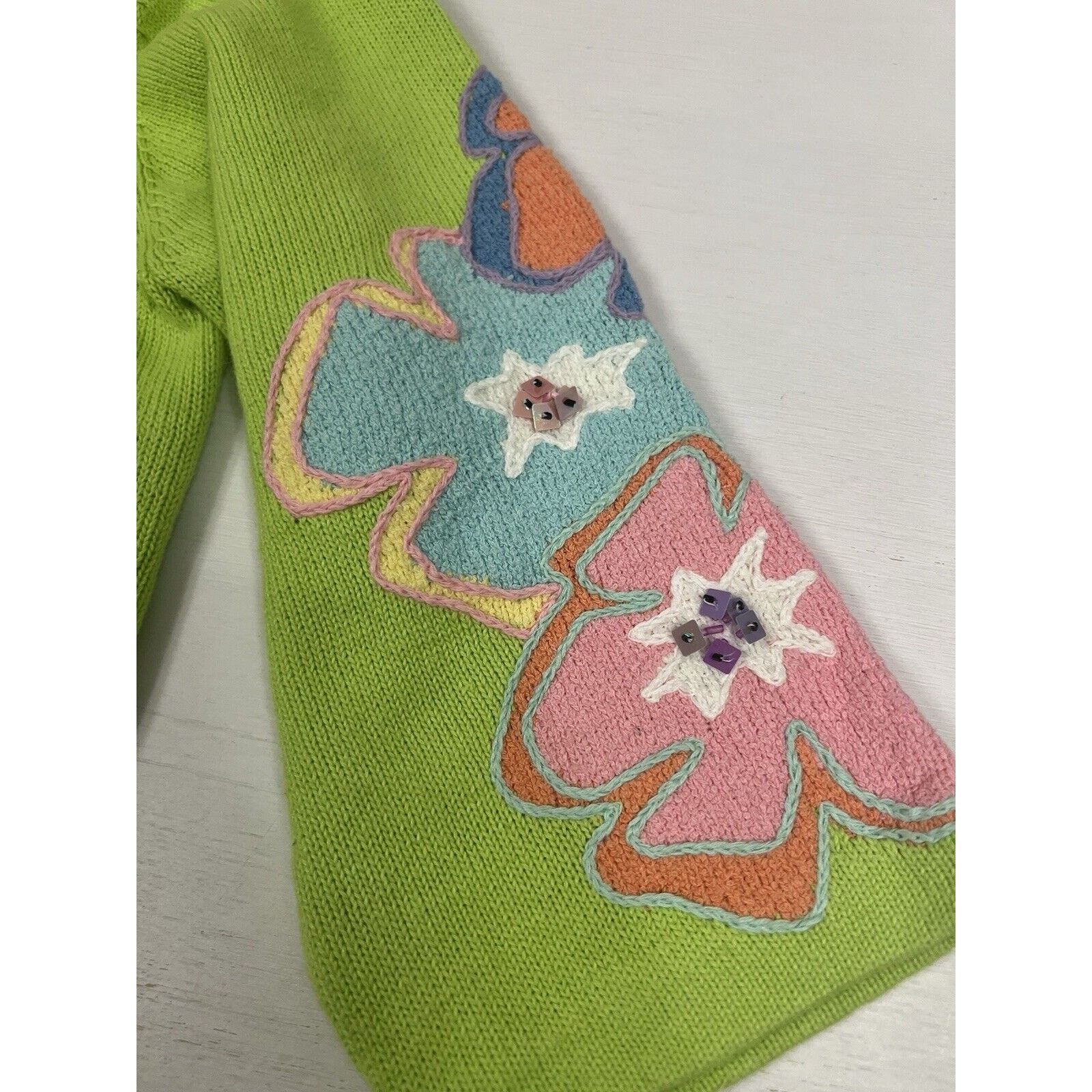 Other VTG NWT DESIGN OPTIONS CARDIGAN MEDIUM BUTTERFLY FLOWERS Size M / US 6-8 / IT 42-44 - 7 Thumbnail