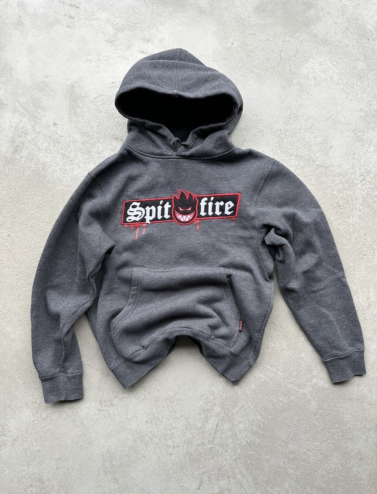 image of Skategang x Spitfire Wheels Skateboards Vintage Hoodie Usa in Grey, Men's (Size Small)