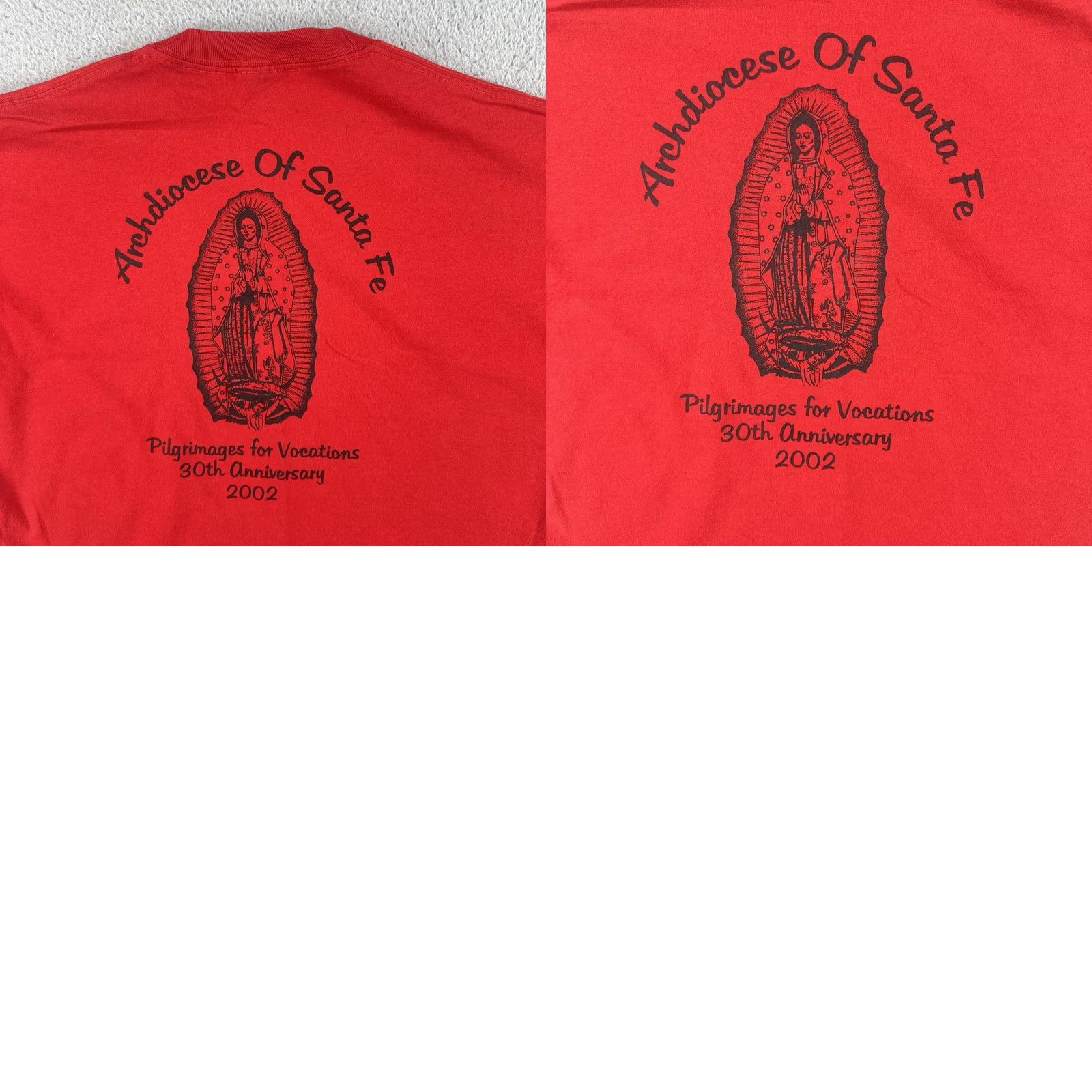 Jerzees VINTAGE Jerzees XL Red Shirt Archdiocese Of Santa Fe New Mexico 2002 Pilgrimage Shirt Mens I guess Size US XL / EU 56 / 4 - 10 Thumbnail