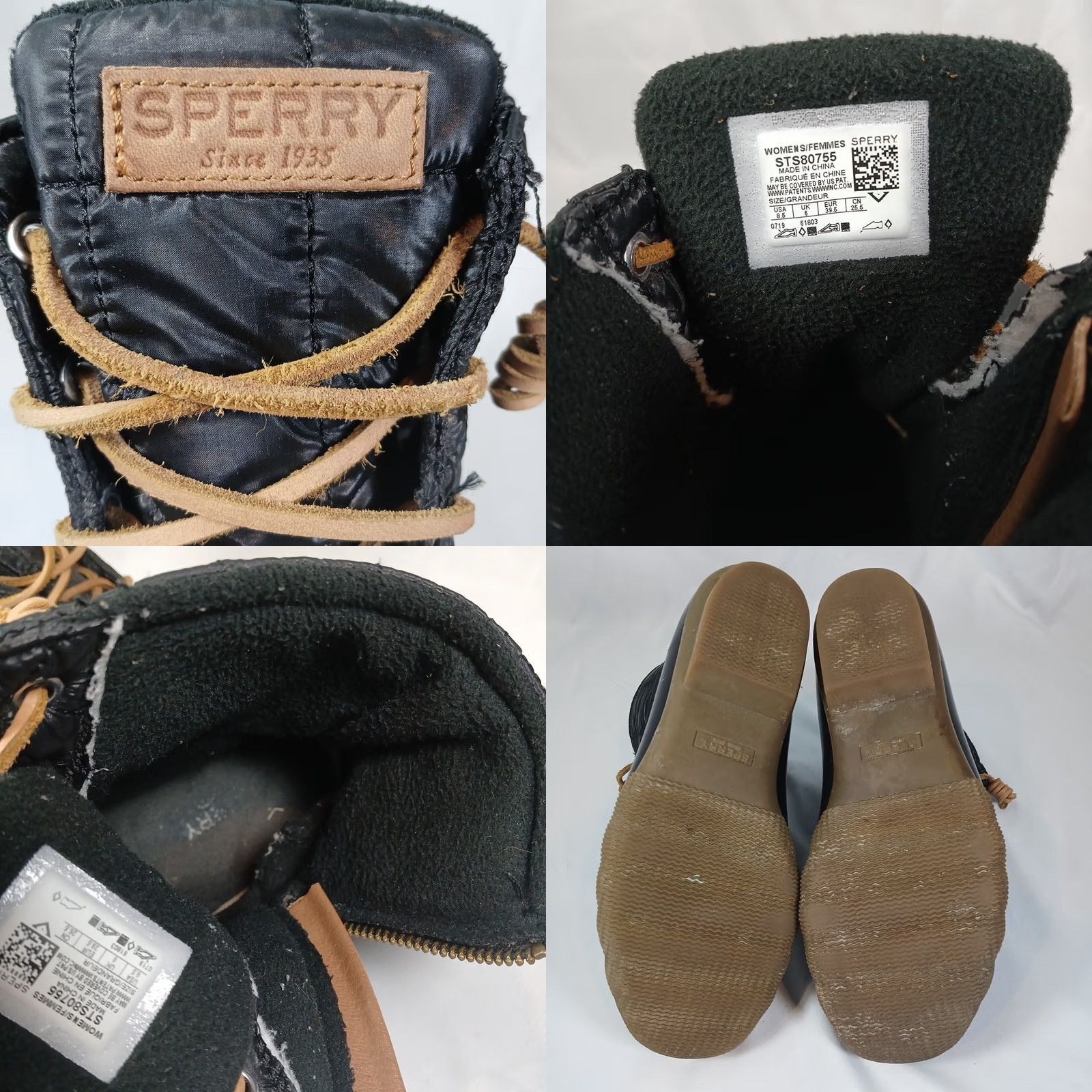Sperry Sperry Saltwater Quilted Duck Boots Women’s Size 6 Black Waterproof Ankle Boot Size US 6 / IT 36 - 8 Thumbnail
