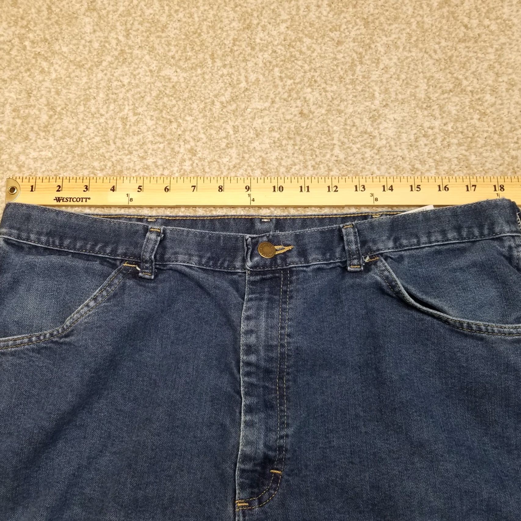 Wrangler Wrangler Jeans Men 38x32 Blue Denim Regular Fit 5-Pocket Design Cotton Polyester Vintage 90s USA Jeans Mens Size US 38 / EU 54 - 5 Thumbnail