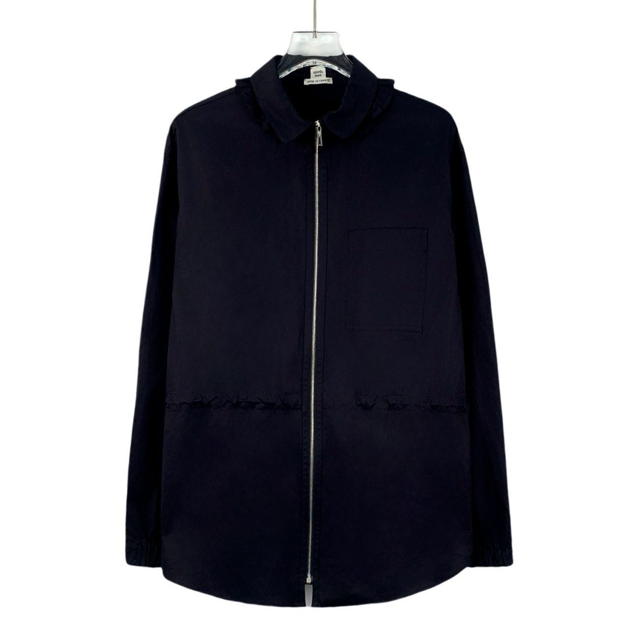 Hermes Hermès Paris Black Cotton Long-Sleeve Zipper Shirt Coat 34 X Size XXS / US 00 / IT 34 - 1 Thumbnail