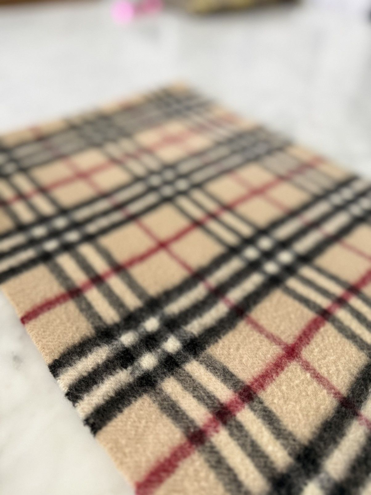 Burberry Burberry Camel Nova Check Scarf Wool Made in England Size ONE SIZE - 3 Thumbnail