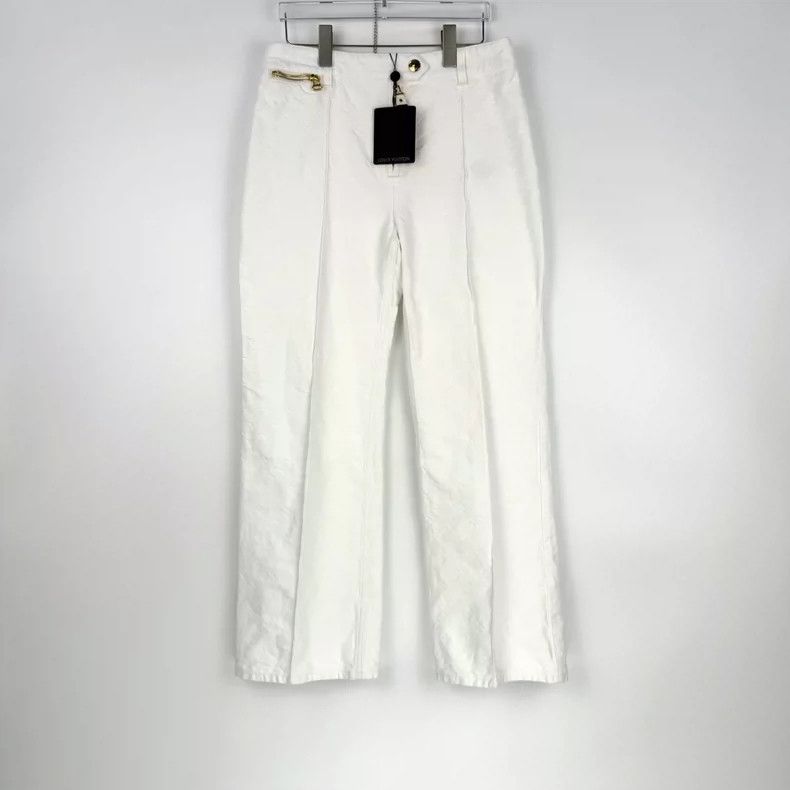 Louis Vuitton Louis Vuitton White Full Logo Zipper Leather Label Pants 25 Size US 40 / EU 56 - 3 Thumbnail