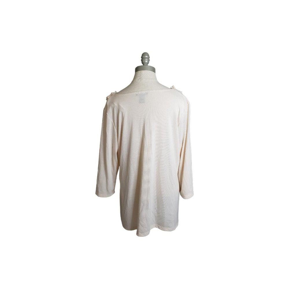 Designer CT856 Carol Little Floral Collar Peach Sweater 1X Size XL / US 12-14 / IT 48-50 - 3 Thumbnail