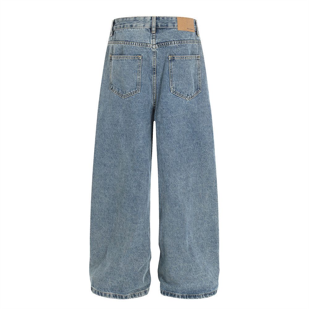 Jean Men's loose-fitting American retro washed jeans Size US 32 / EU 48 - 2 Thumbnail