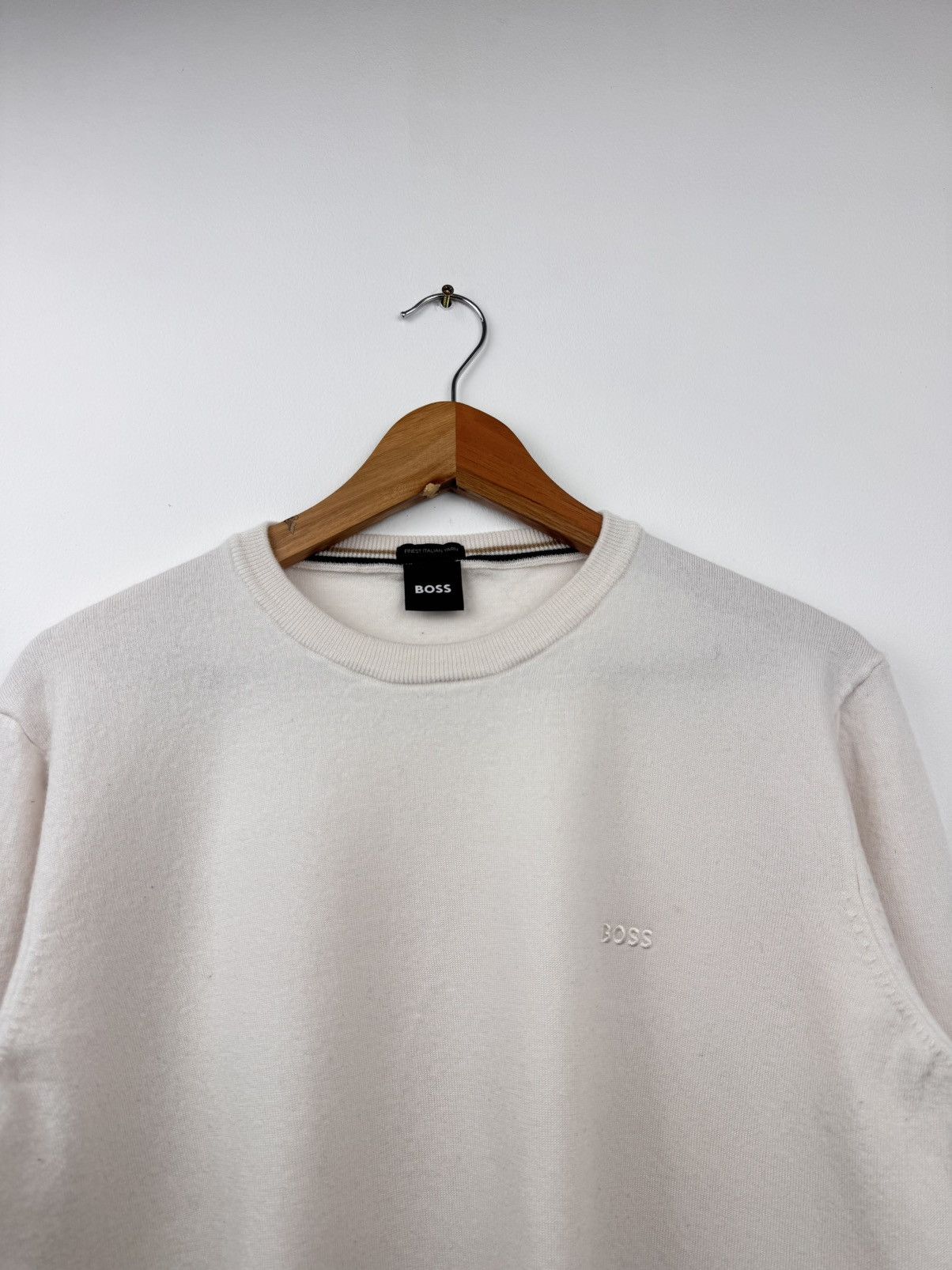 Hugo Boss Boss Men Crew Neck Sweater Cream Size XXL Size US XXL / EU 58 / 5 - 2 Thumbnail