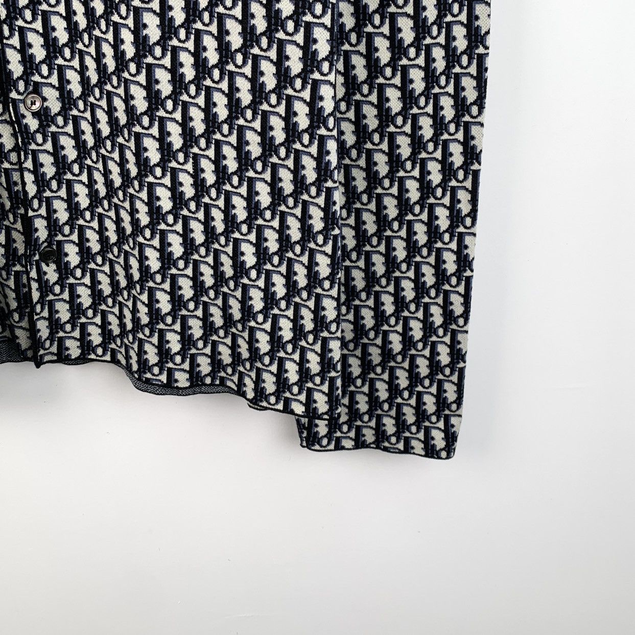 Dior Dior Black Logo Jacquard All Over Print Cotton Lapel Shirt Size US XXL / EU 58 / 5 - 4 Thumbnail