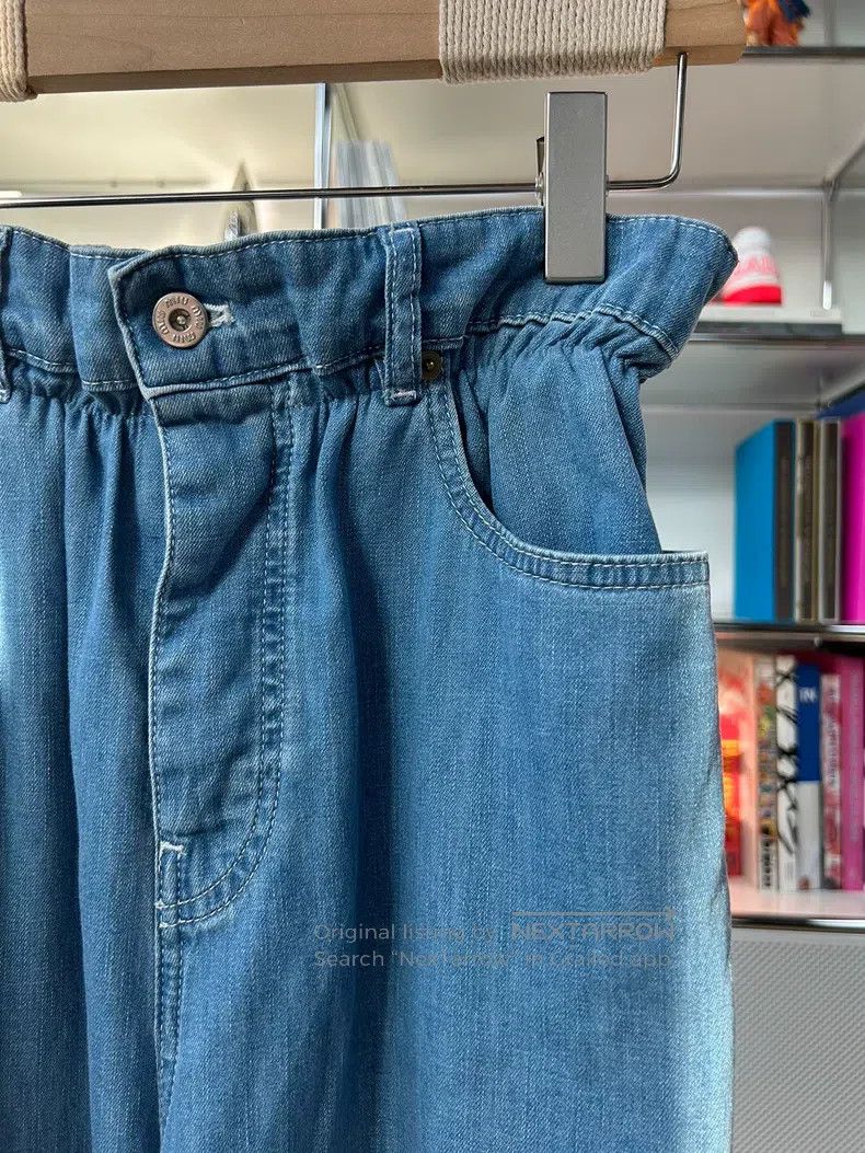 Miu Miu Miu Miu 27 Blue bud waist cotton trousers Size 27" / US 4 / IT 40 - 2 Thumbnail