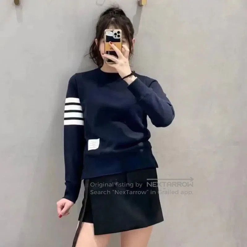 Thom Browne Thom Browne Navy Cotton Women's Sweatshirt . Size S / US 4 / IT 40 - 9 Thumbnail
