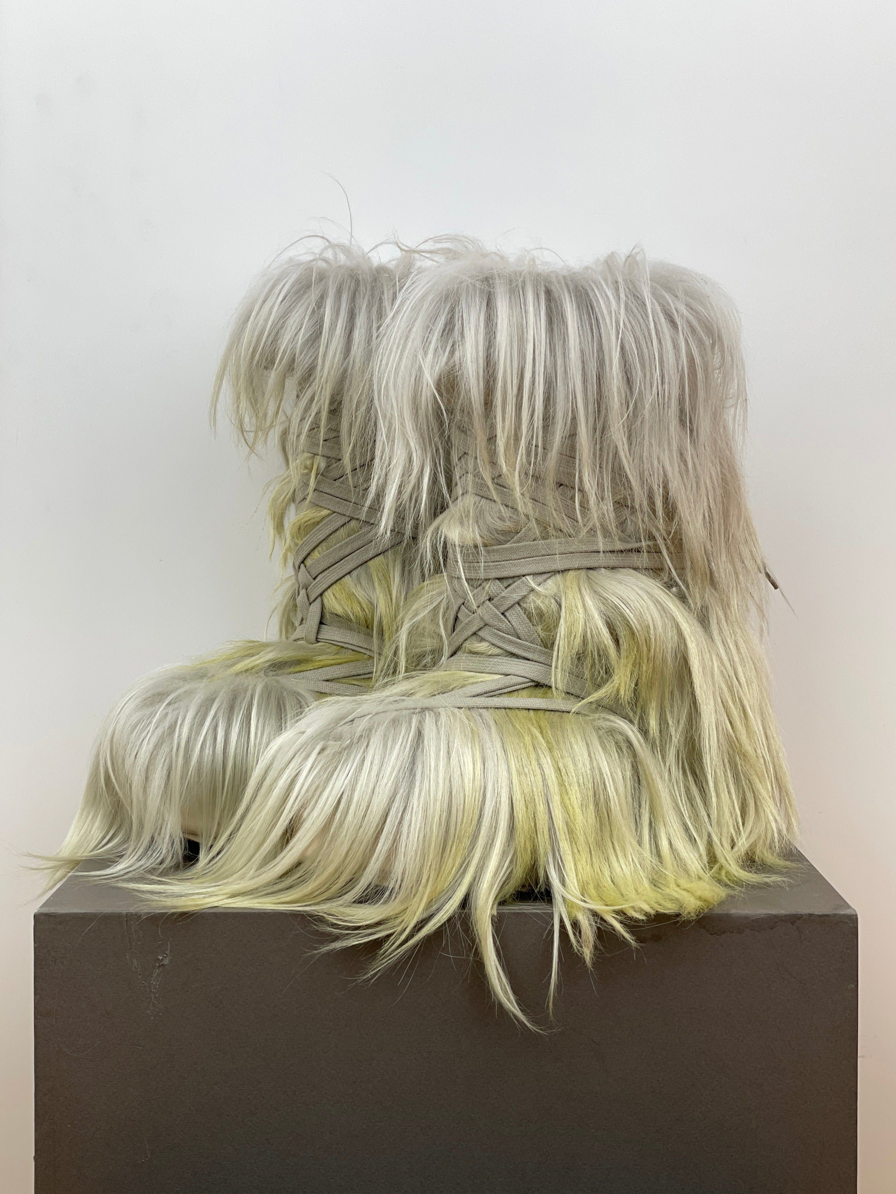 Moncler Rick Owens x AW23 'Luxor' Big Rock Fur Boots Size US 7 / IT 37 - 1 Thumbnail