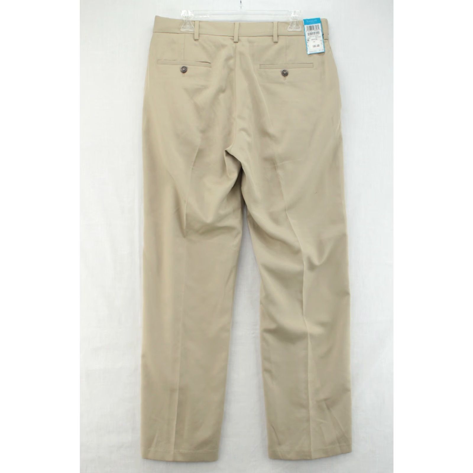 Haggar Haggar Pants Mens 34X32 Beige Micro Herringbone Comfort Waist Dress Pants Casual Office Business Size US 34 / EU 50 - 7 Thumbnail