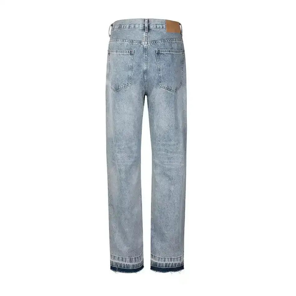 Japanese Brand High Street Hole Cut Ripped Washed Blue Baggy Jeans Pants Size US 32 / EU 48 - 6 Thumbnail