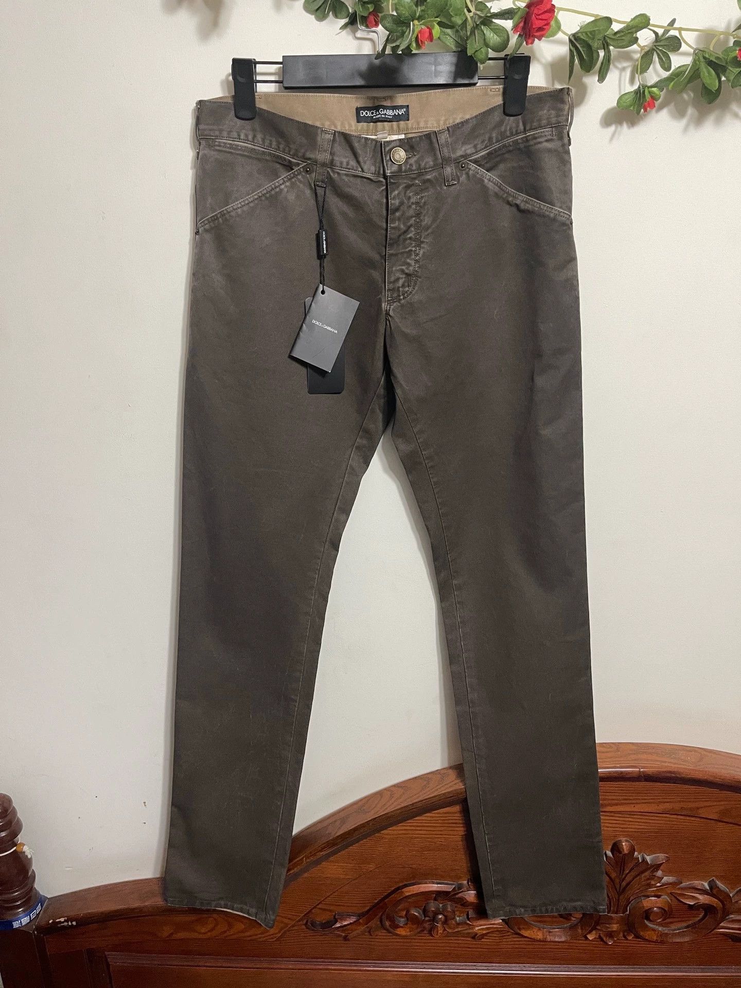 Dolce & Gabbana DG low-rise slim acid wash brown pants 44 Size US 28 / EU 44 - 1 Thumbnail