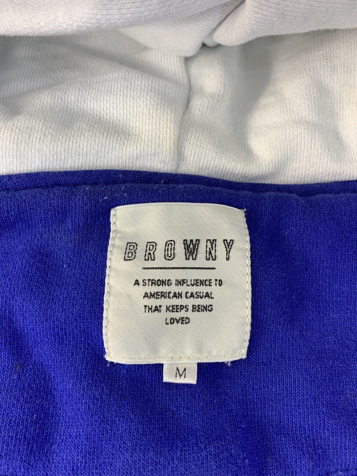 Japanese Brand Browny Simple Varsity Bomber Hooded Jacket Snap Button Size M / US 6-8 / IT 42-44 - 6 Thumbnail