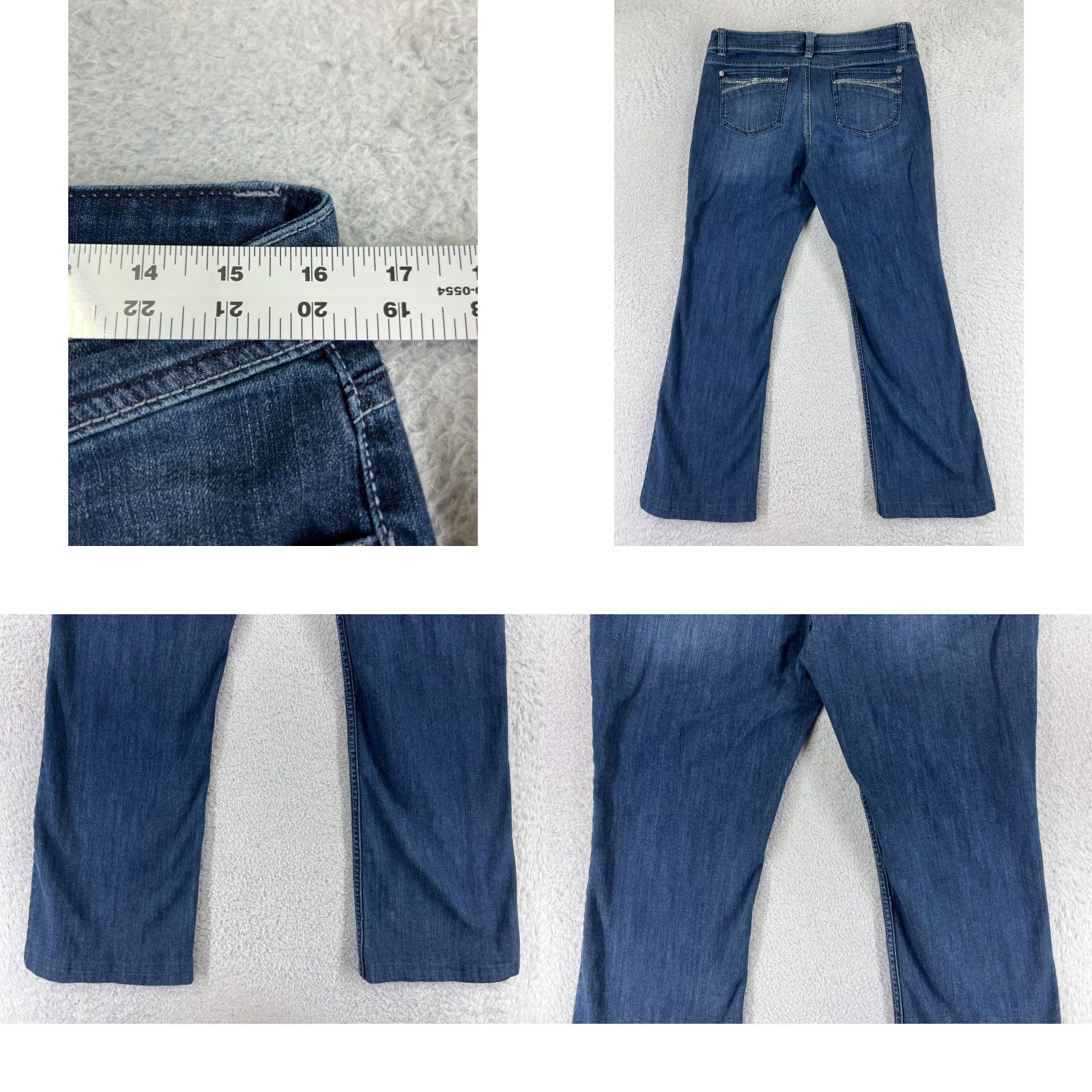 Apt. 9 Apt. 9 Jeans Womens 10 Blue Denim Bootcut Embellished Cotton Blend Stretch Pants-? Size 32" / US 10 / IT 46 - 9 Thumbnail
