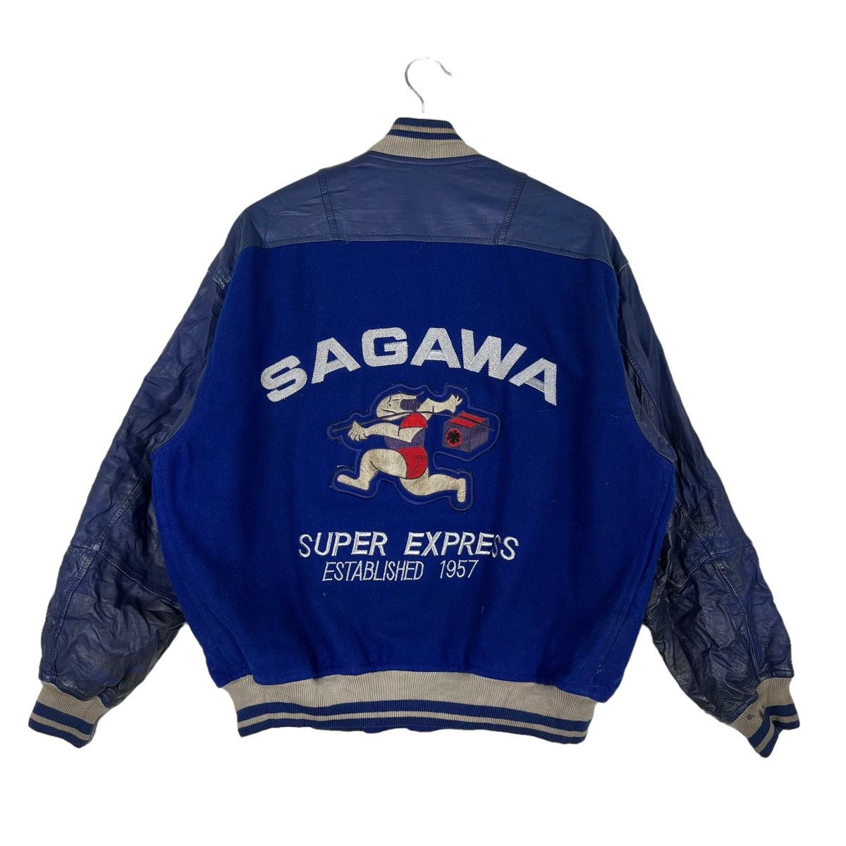 Japanese Brand 🔥 1980s SAGAWA SUPER EXPRESS VARSITY STADIUM JACKET Size US L / EU 52-54 / 3 - 2 Thumbnail