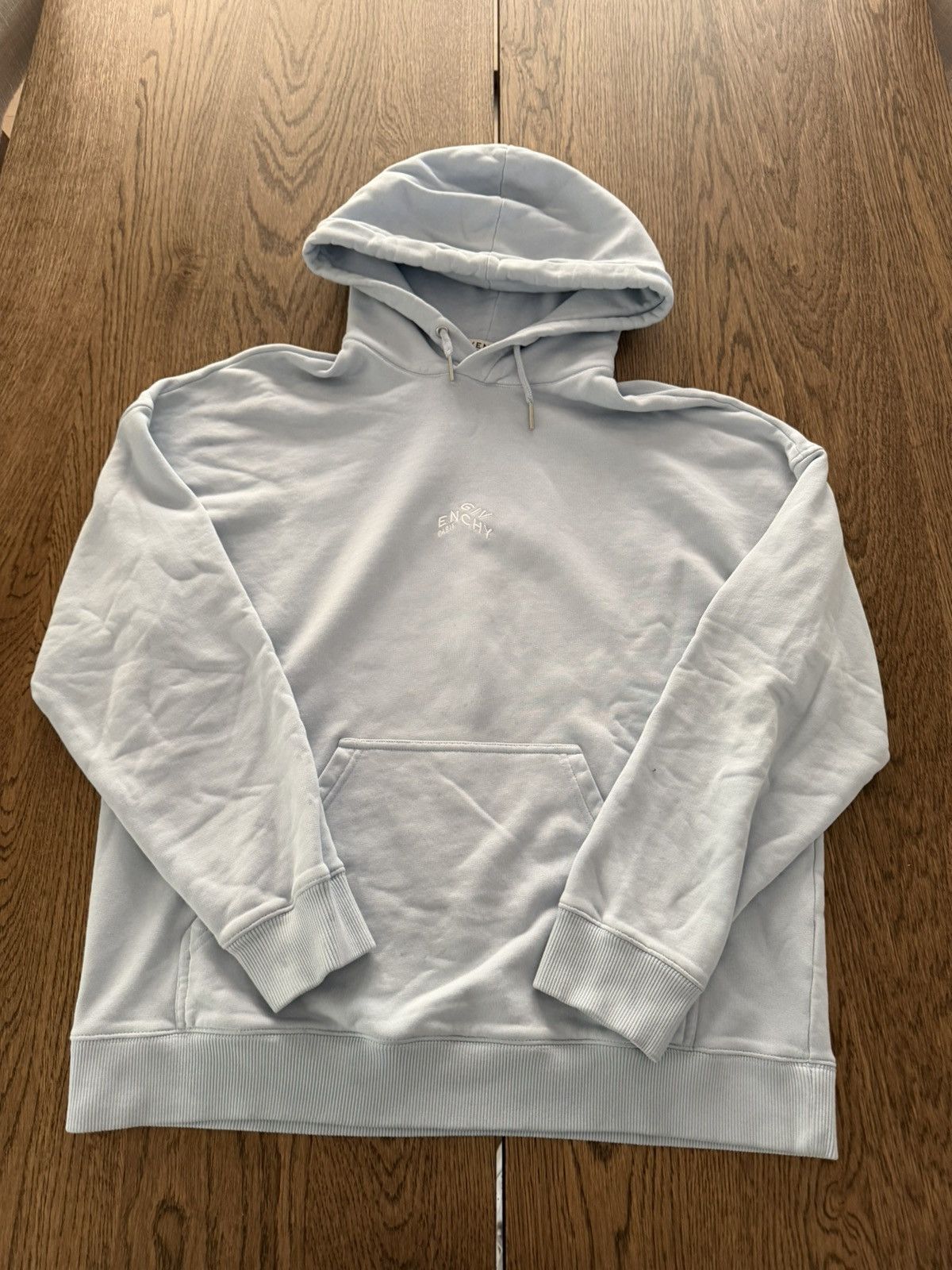 Givenchy Givenchy Light Blue Refracted Embroidered Logo Hoodie Size US L / EU 52-54 / 3 - 1 Thumbnail