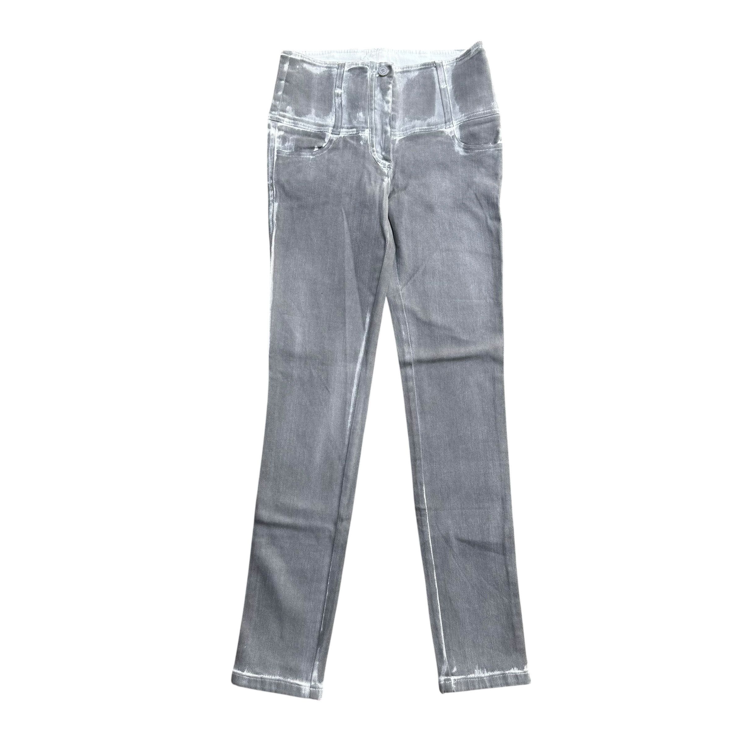 Chanel Chanel Grey Washed Out Denim Jeans Pants with Zip Size 28" / US 6 / IT 42 - 1 Thumbnail