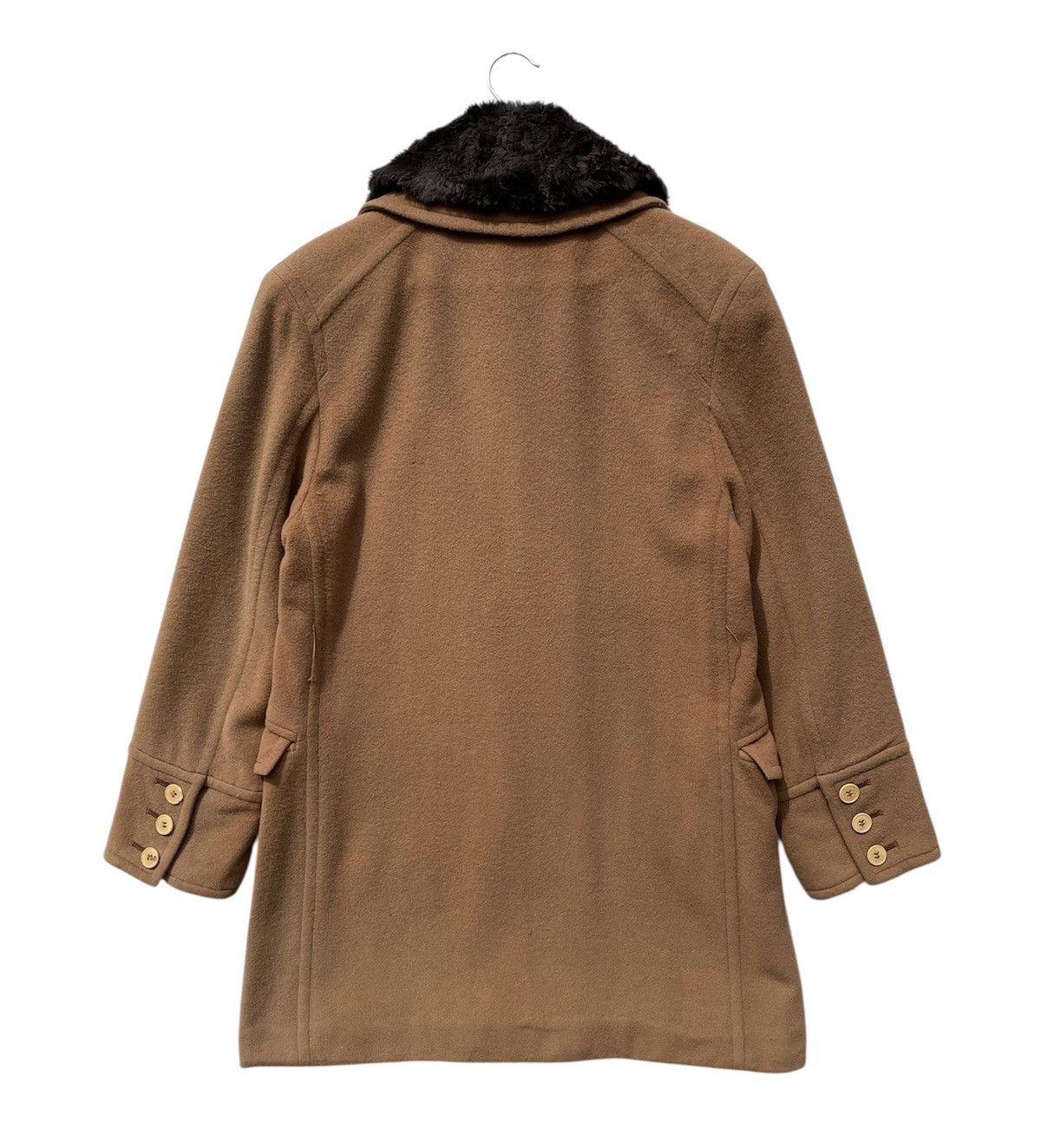 RARE🔥 Brown Calvin Klein Wool Peacoat With Faux Fur Collar