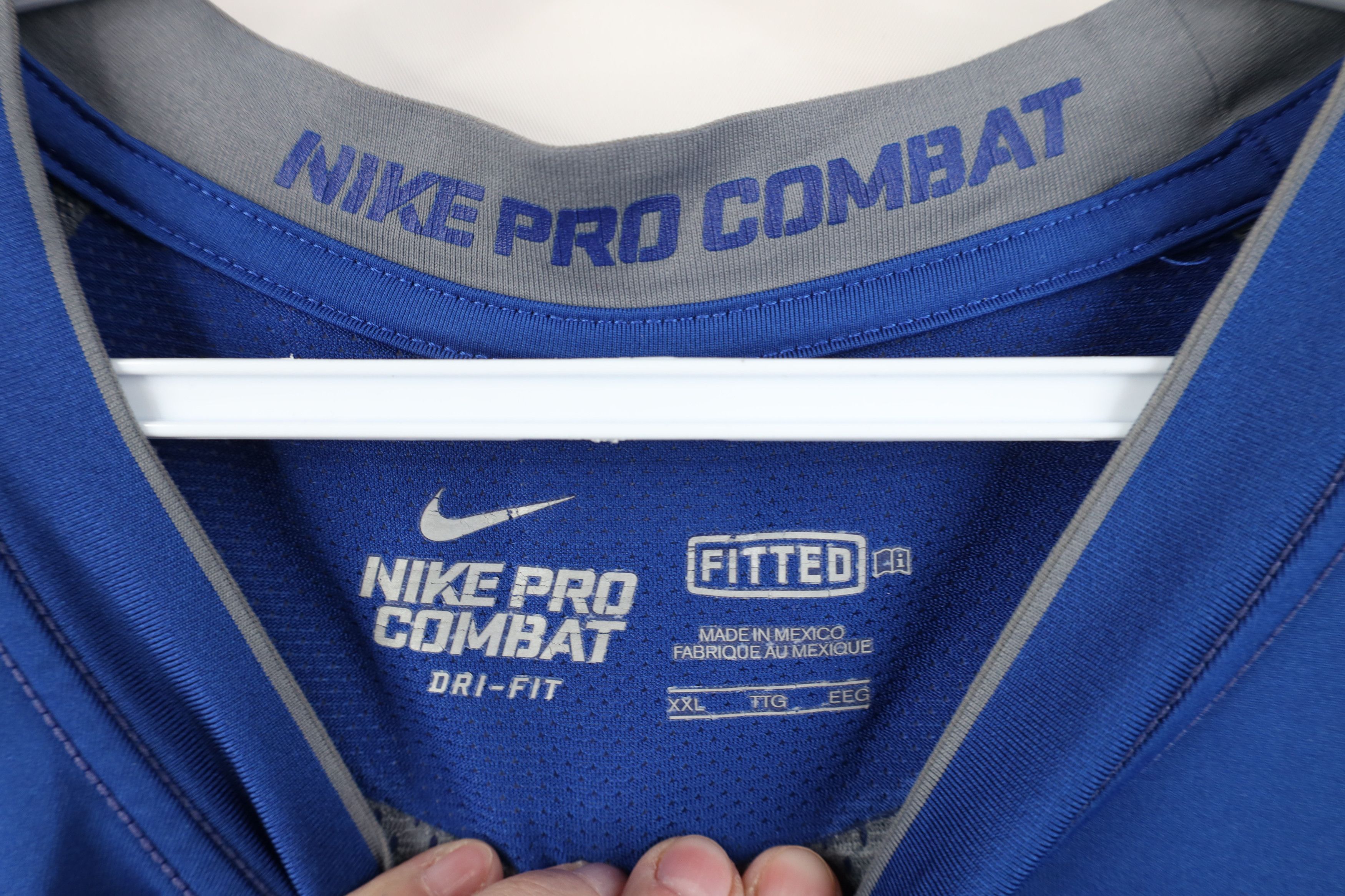 Nike Nike Pro Combat Chicago Cubs Baseball Fitted T-Shirt Blue Size US XXL / EU 58 / 5 - 10 Thumbnail