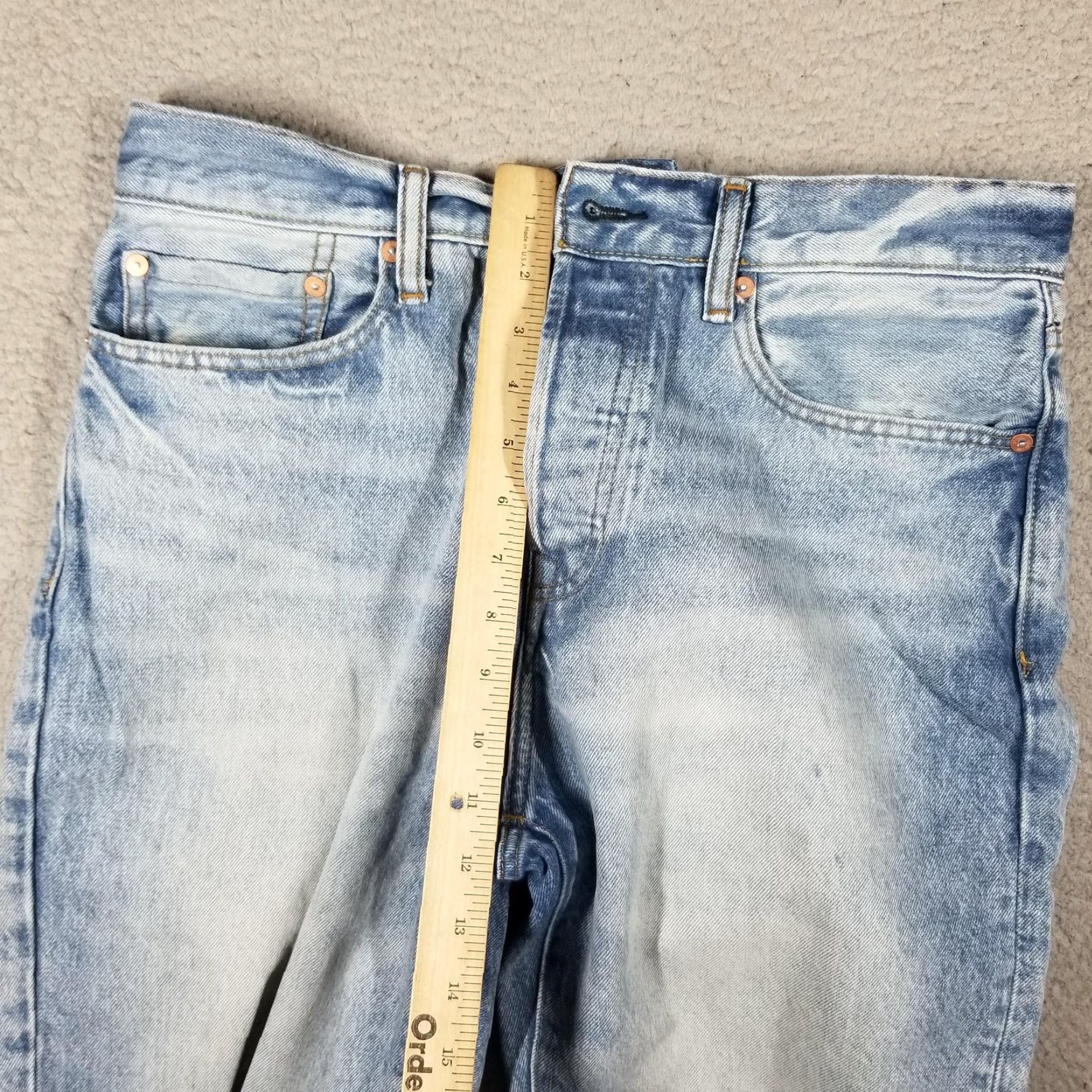 Gap Gap Easy Taper RGD Denim Jeans Mens 32x30 Blue Medium Stone Tapered Button Fly Size US 32 / EU 48 - 7 Thumbnail