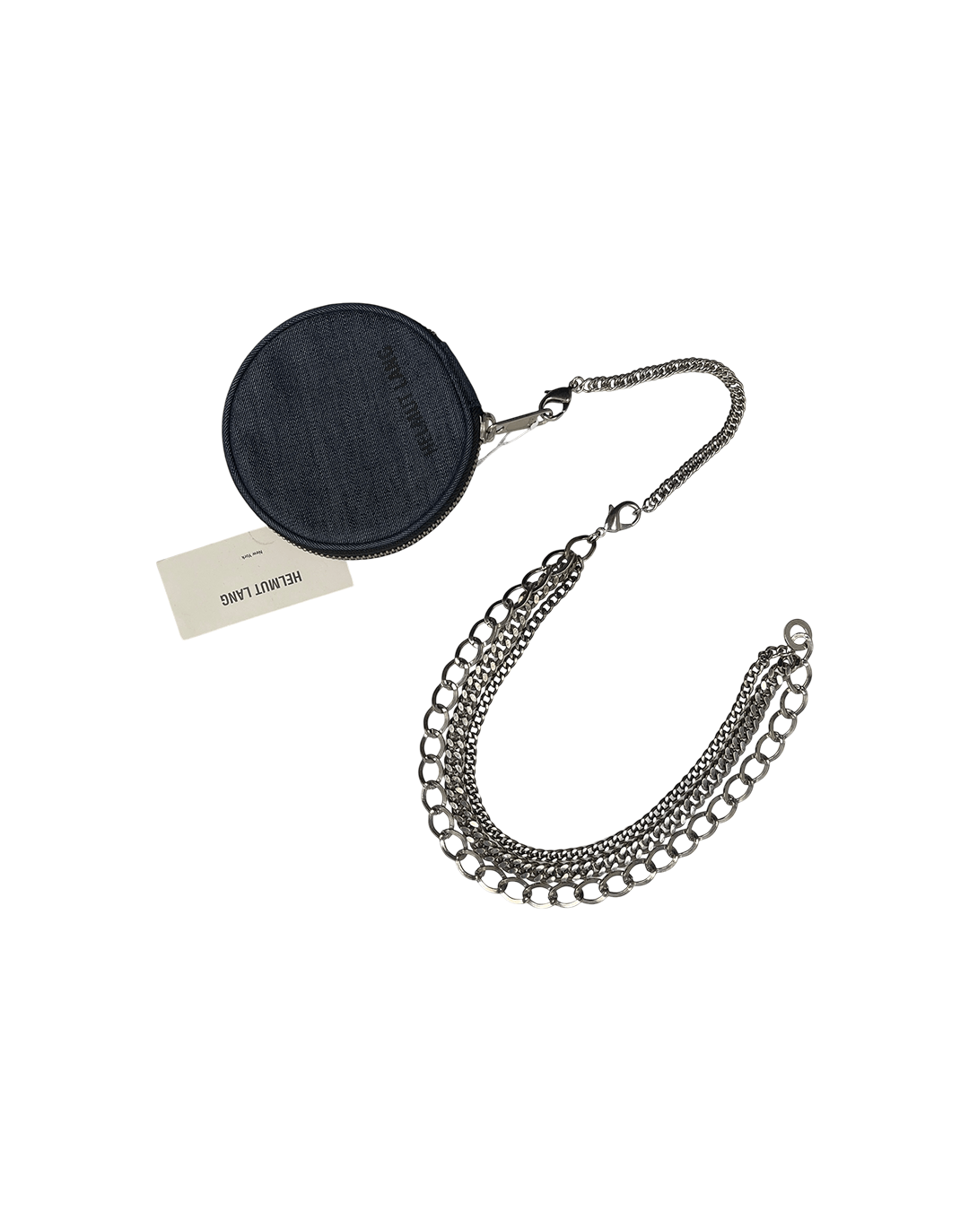 Helmut Lang Helmut Lang 3-Chain Necklace with Denim Pouch Size ONE SIZE - 1 Thumbnail