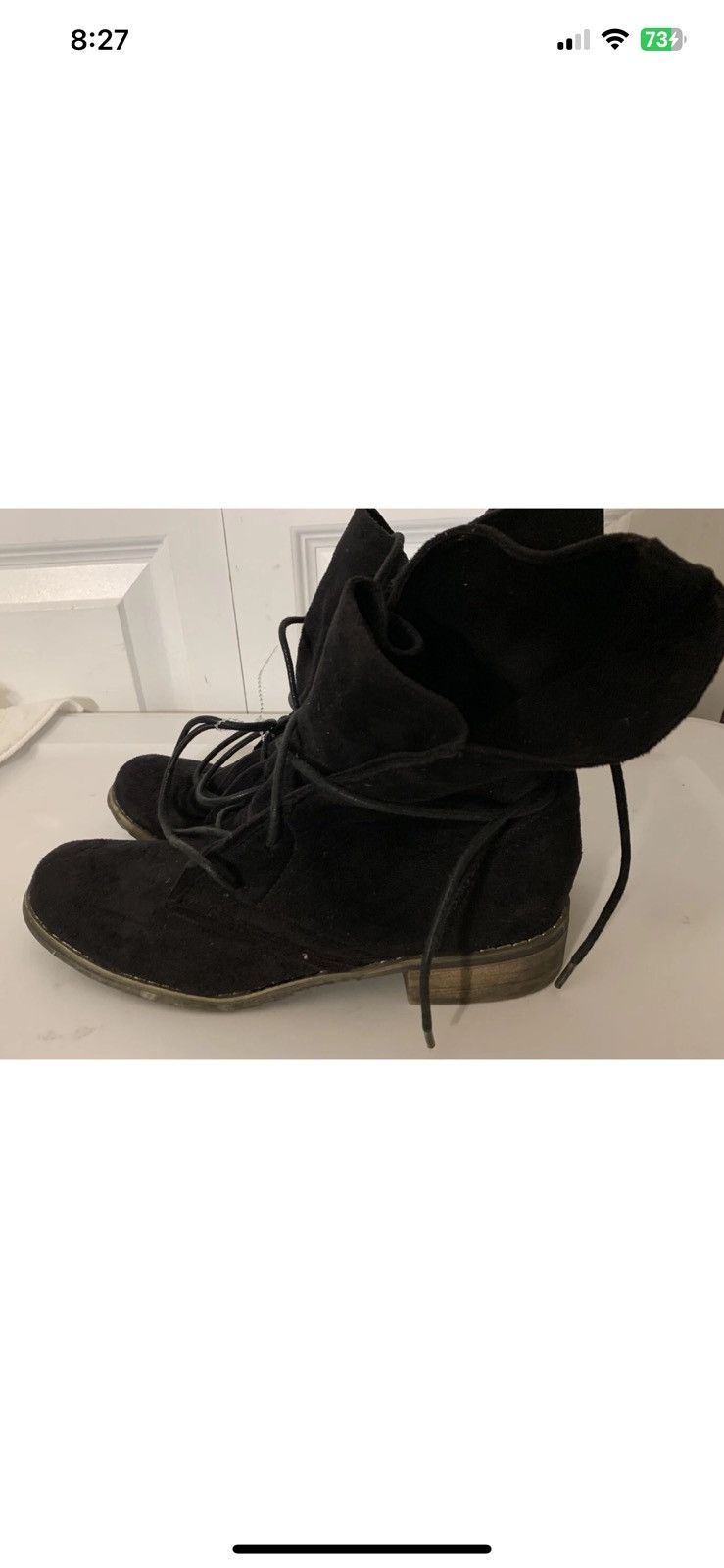 Other Chase & Chloe boots lace up leather Sz 8 black Size US 8 / IT 38 - 3 Thumbnail