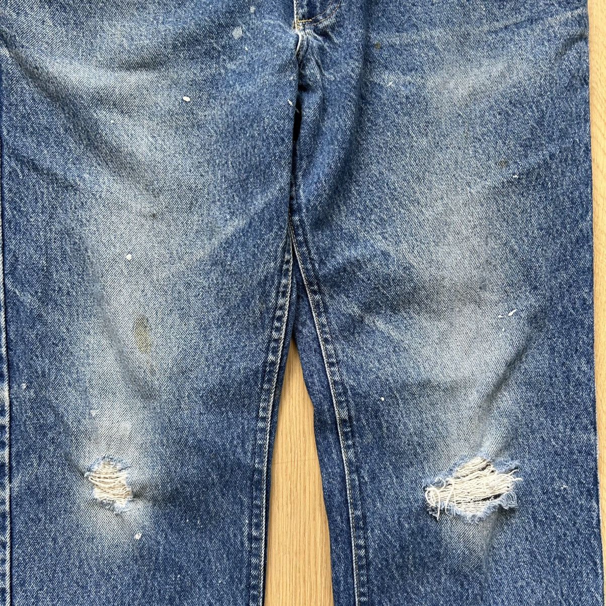 Lee Vintage 90s Lee Dark Wash Distressed Denim Jeans Size US 32 / EU 48 - 3 Thumbnail