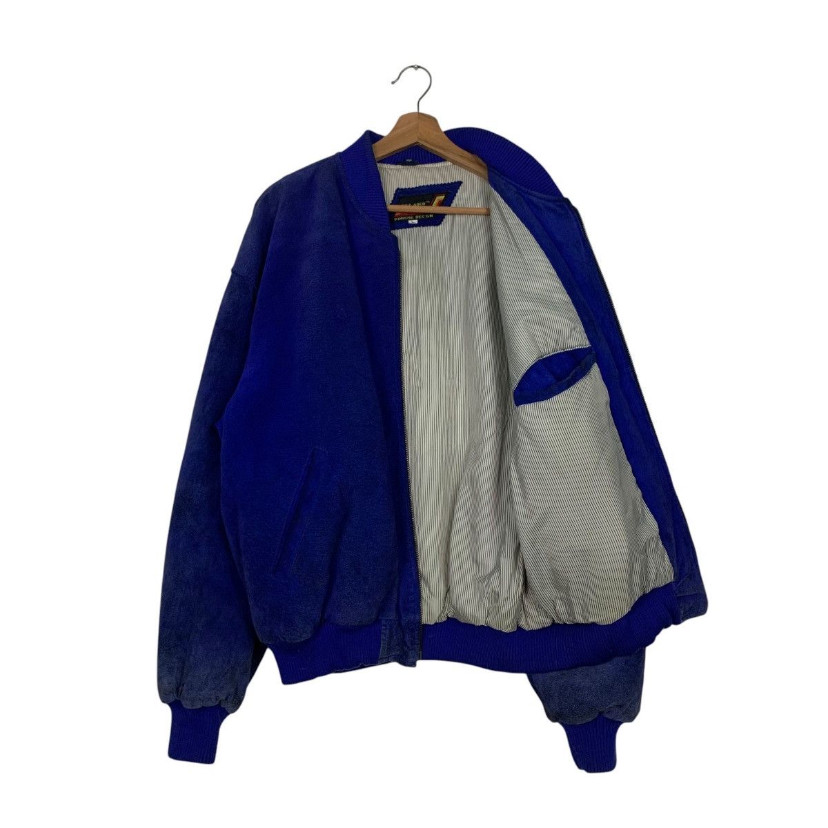 Vintage PORCHE DESIGN Big Logo Blue Bomber Jacket #2516-C114 Size US L / EU 52-54 / 3 - 9 Thumbnail