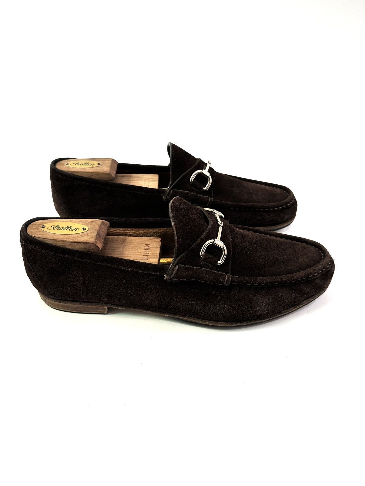 Gucci × Vintage Gucci Brown Suede Horsebit Slip on Loafers Size 11.5 UK Size US 12 / EU 45 - 3 Thumbnail