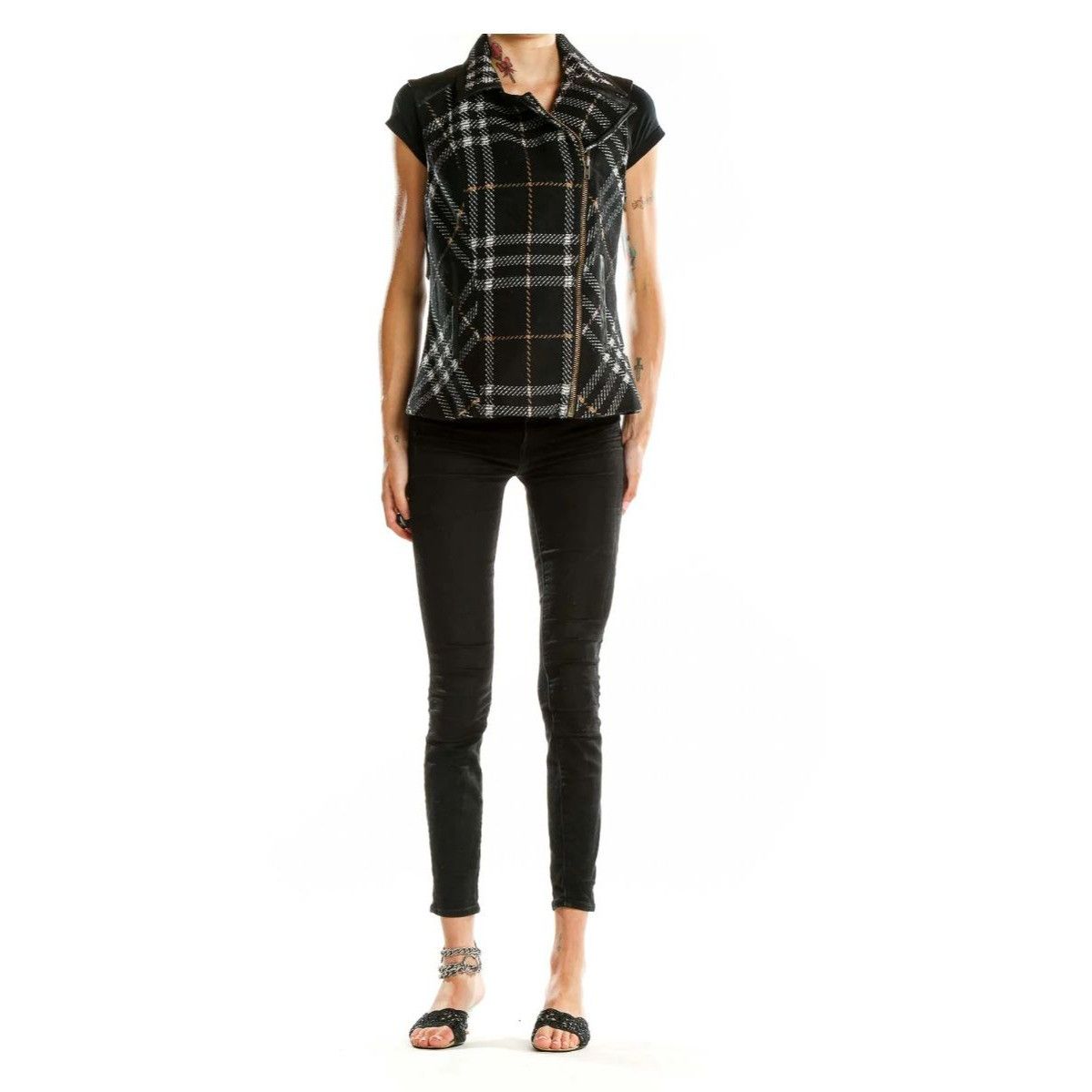 Other CAbi Black Plaid Moto Vest Style 517 Medium Size M / US 6-8 / IT 42-44 - 8 Thumbnail
