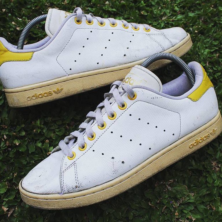 Adidas Adidas Originals Stan Smith II WHITE with Yellow Pattern Size US 11 / EU 44 - 1 Thumbnail