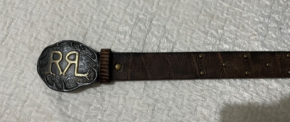 RRL Ralph Lauren RRL BUCKLE BELT BIG LOGO Size 32 - 4 Thumbnail