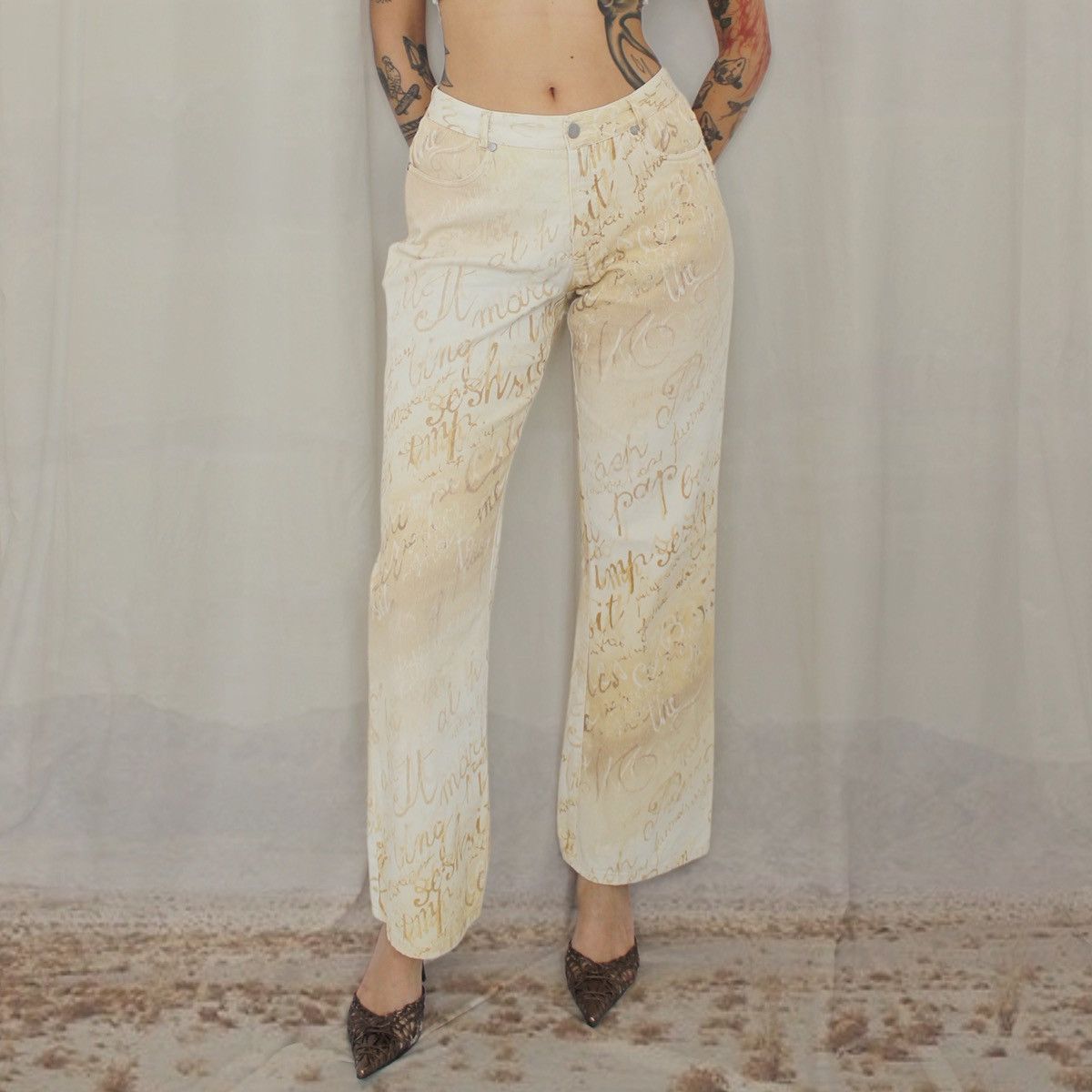Other ✍🏻WORDS BEIGE PANTS✍🏻 Size 28" / US 6 / IT 42 - 1 Thumbnail