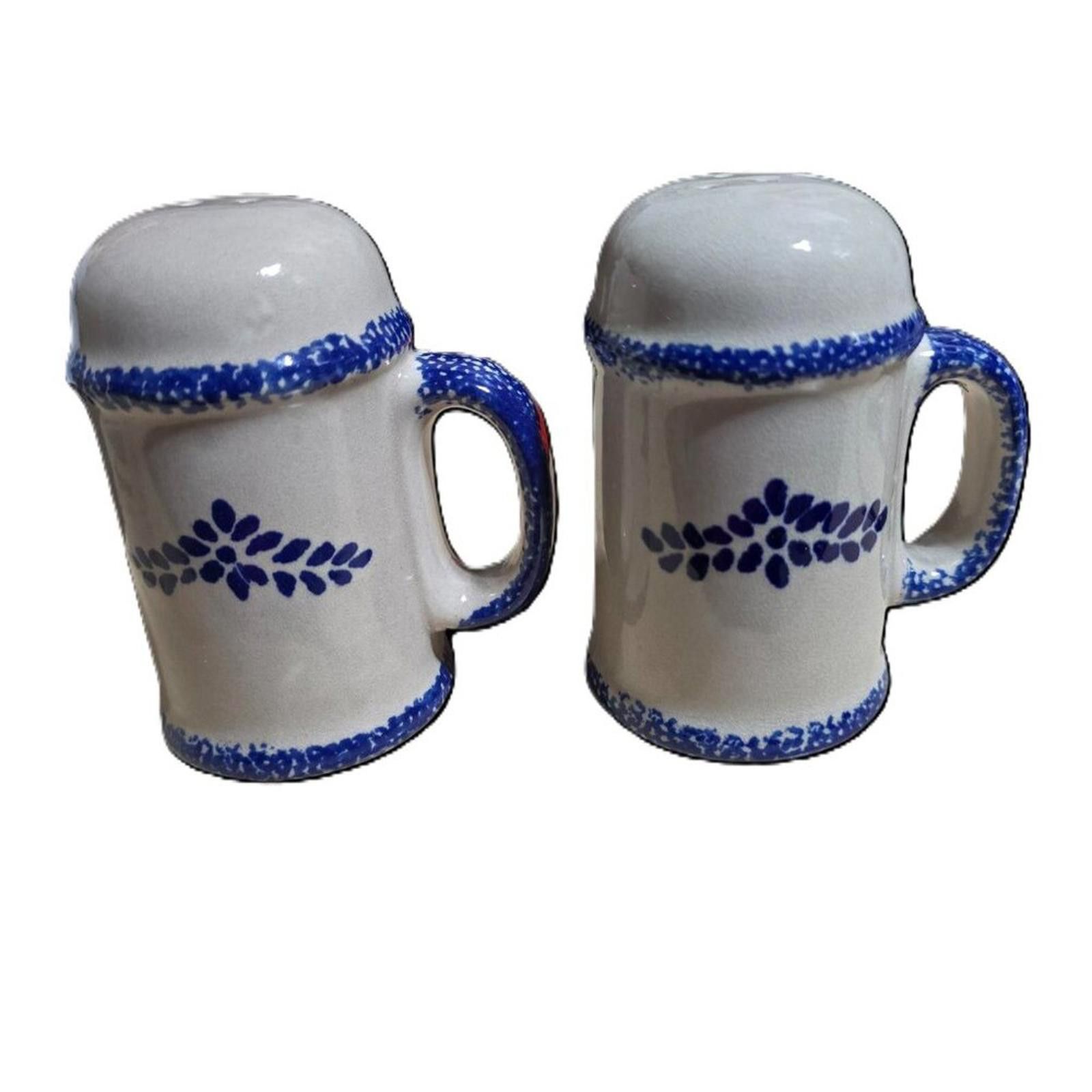 Other Antique Flow Blue Spongeware Range Salt & Pepper Shakers Size ONE SIZE - 5 Thumbnail